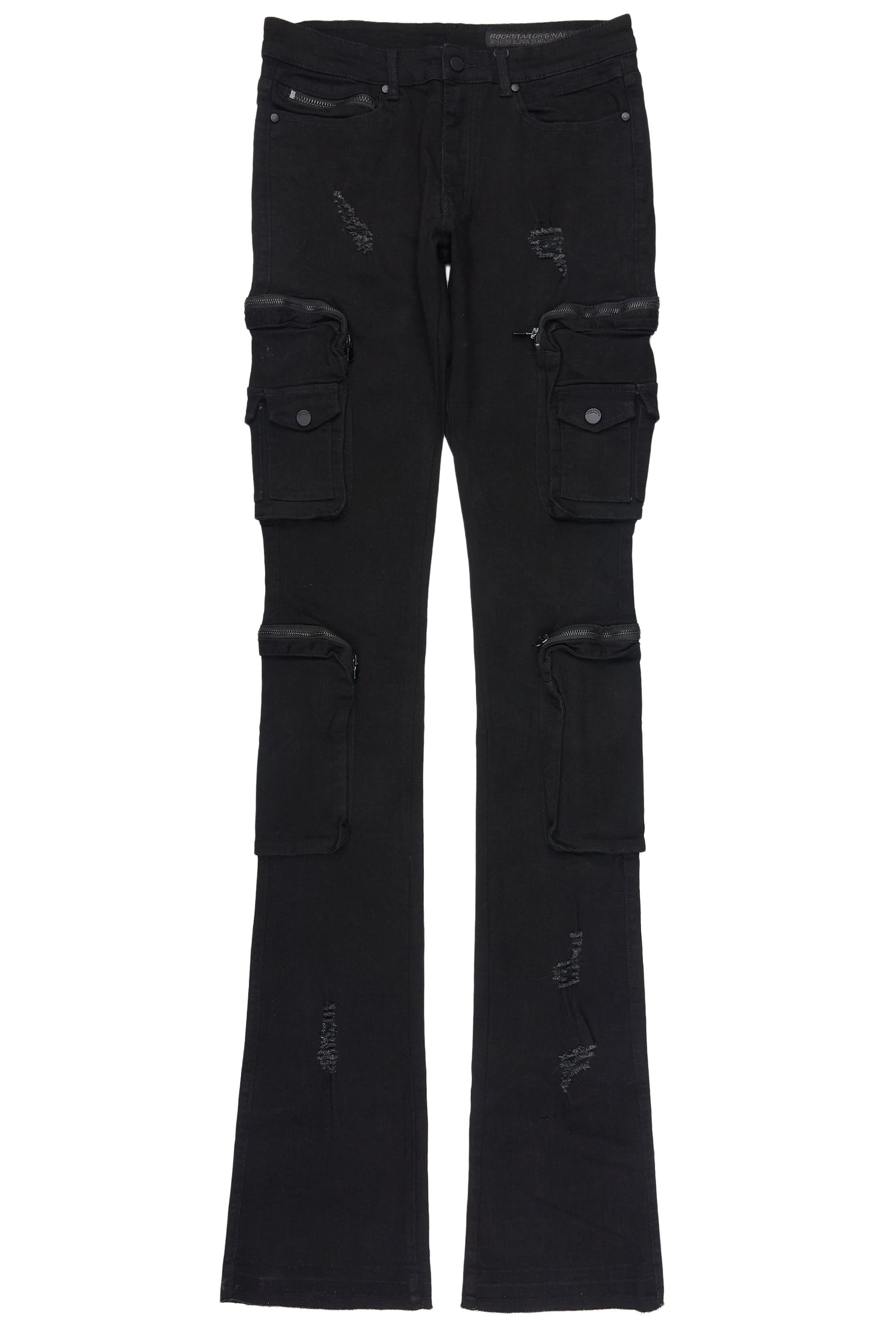 Allen Black Super Stacked Flare Jean
