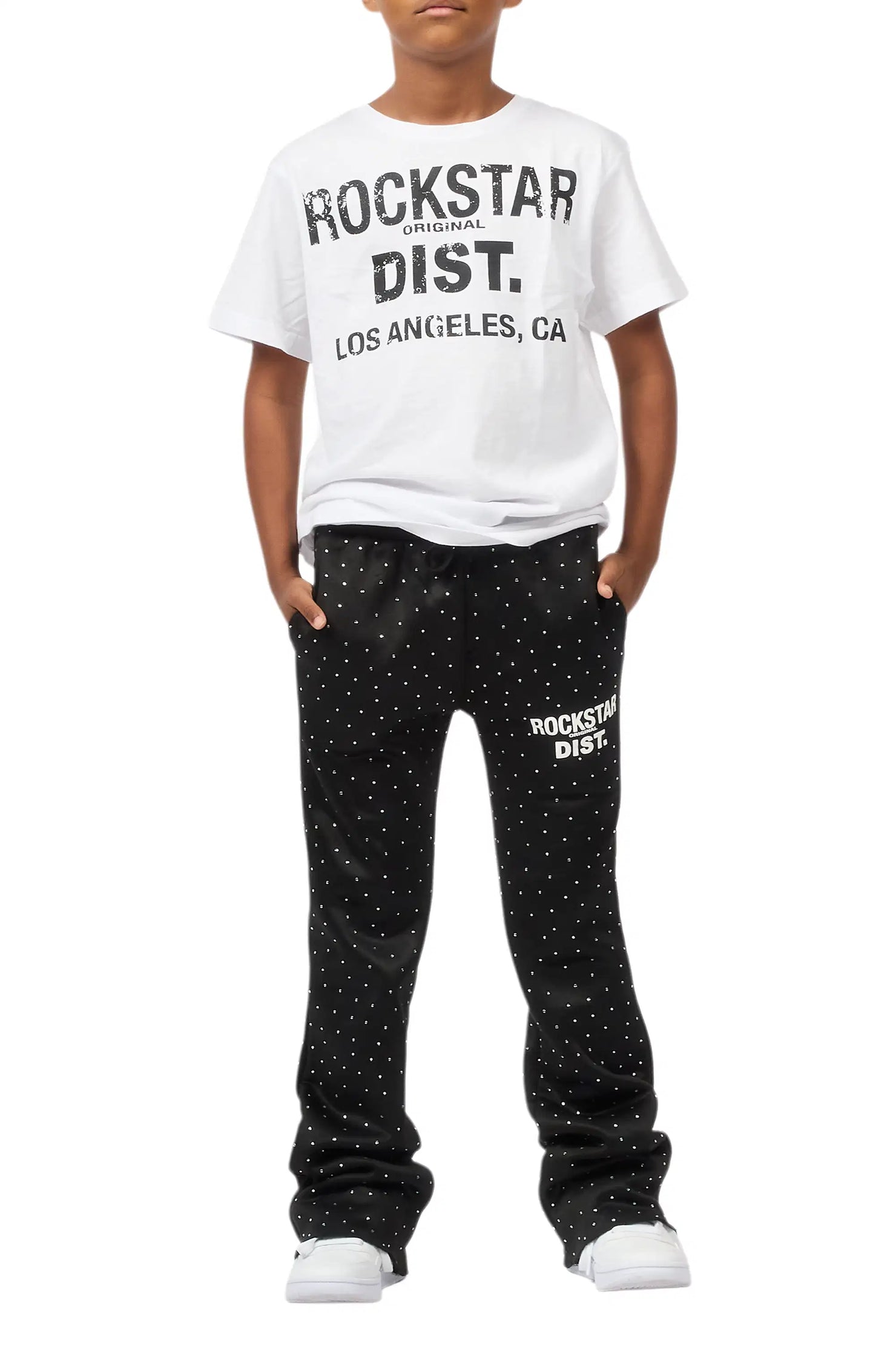 Boys Alpine Black Rhinestone Track pant