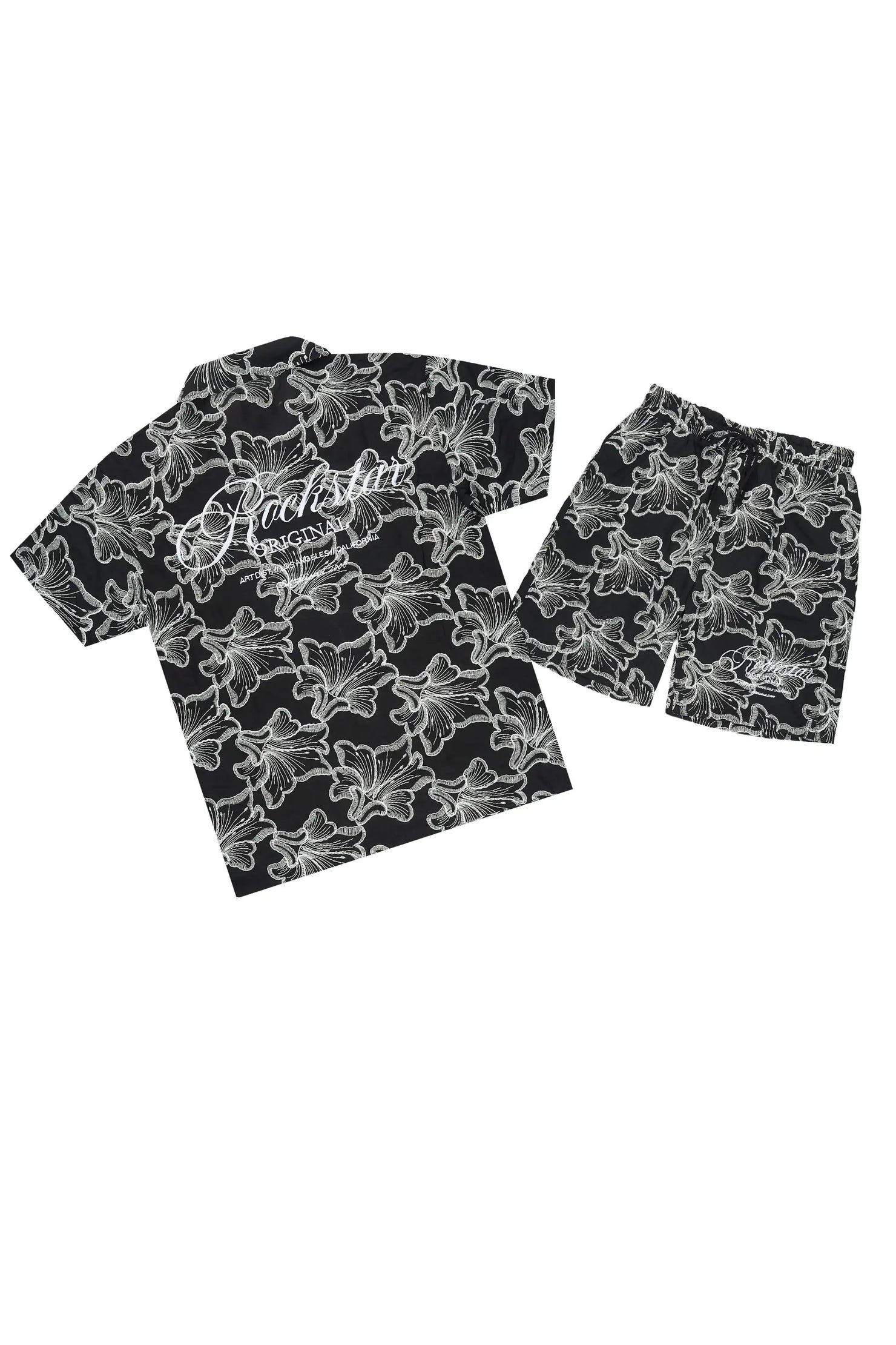 Phineas Black Button Down Shirt/Short Set