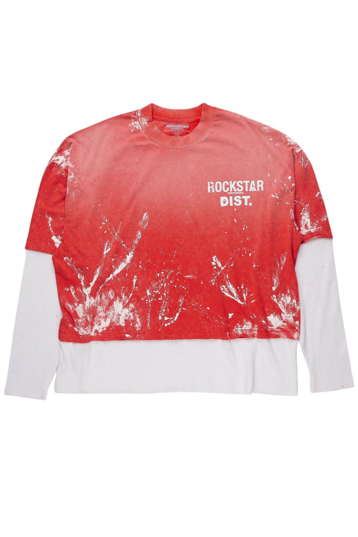 Mariela Red/White Double Layer Graphic T-Shirt