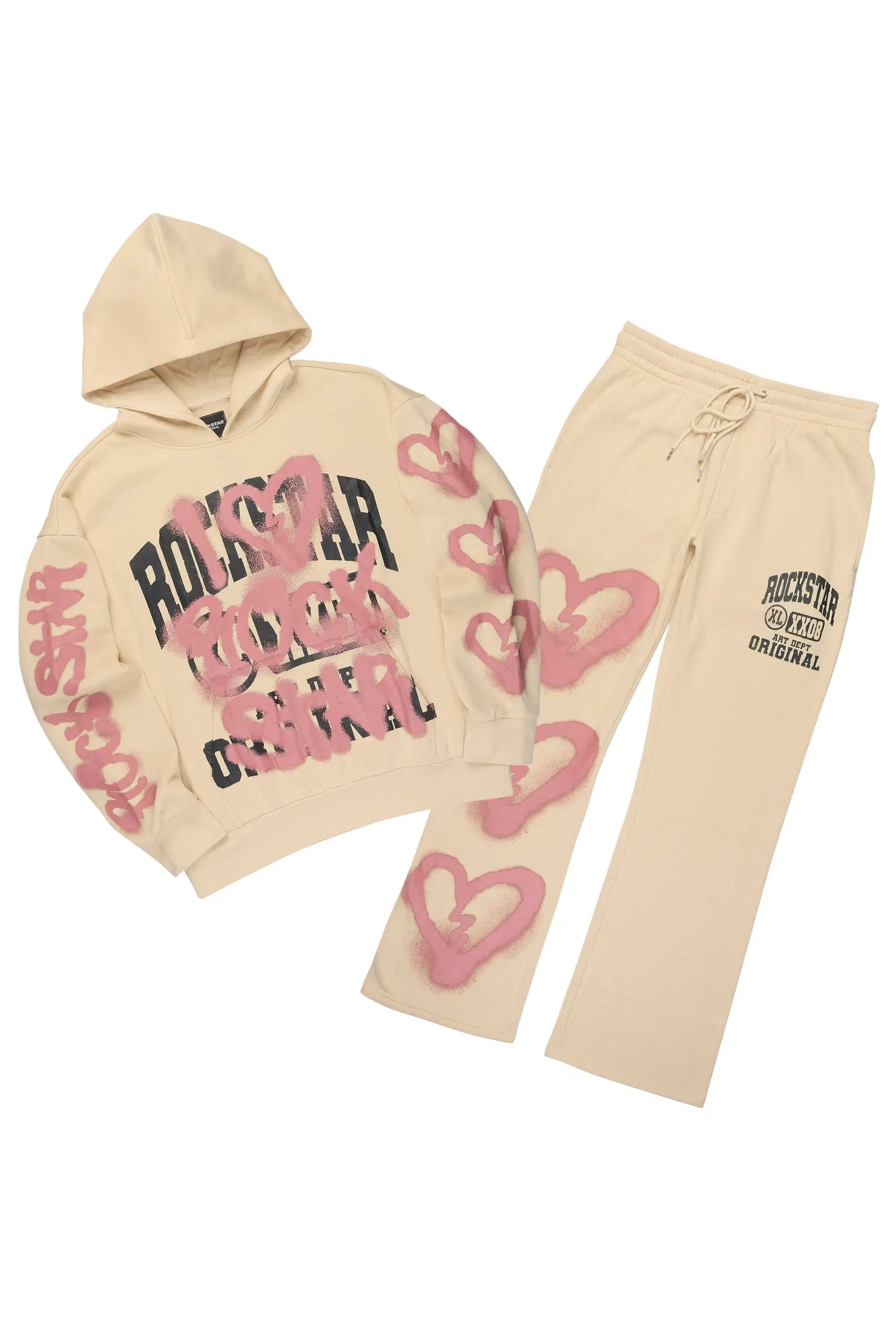 Loverdose Beige Hoodie/Baggy Pant Track Set
