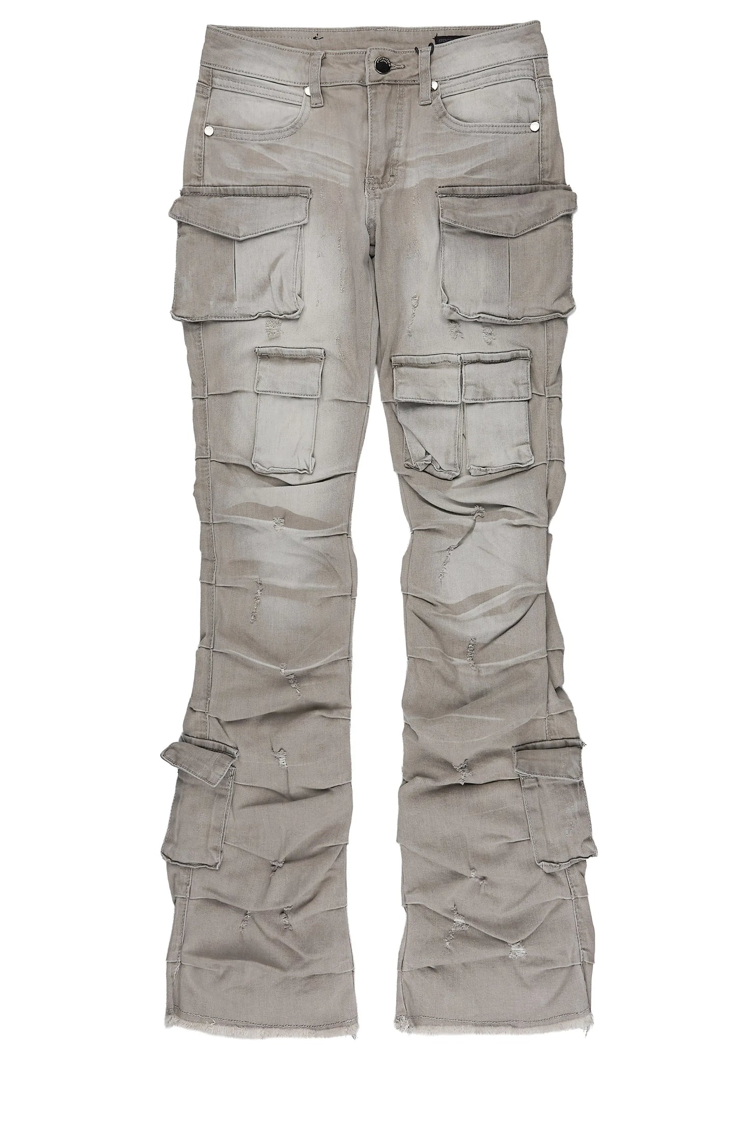 Boys Gentry Grey Stacked Flare Jean