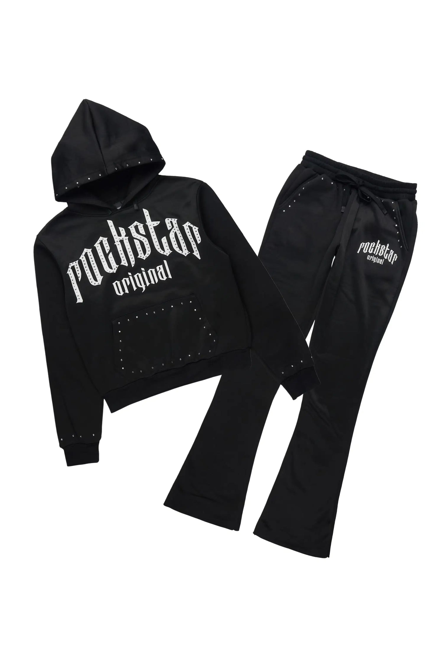 Sherris Black Studded Stacked Track Set