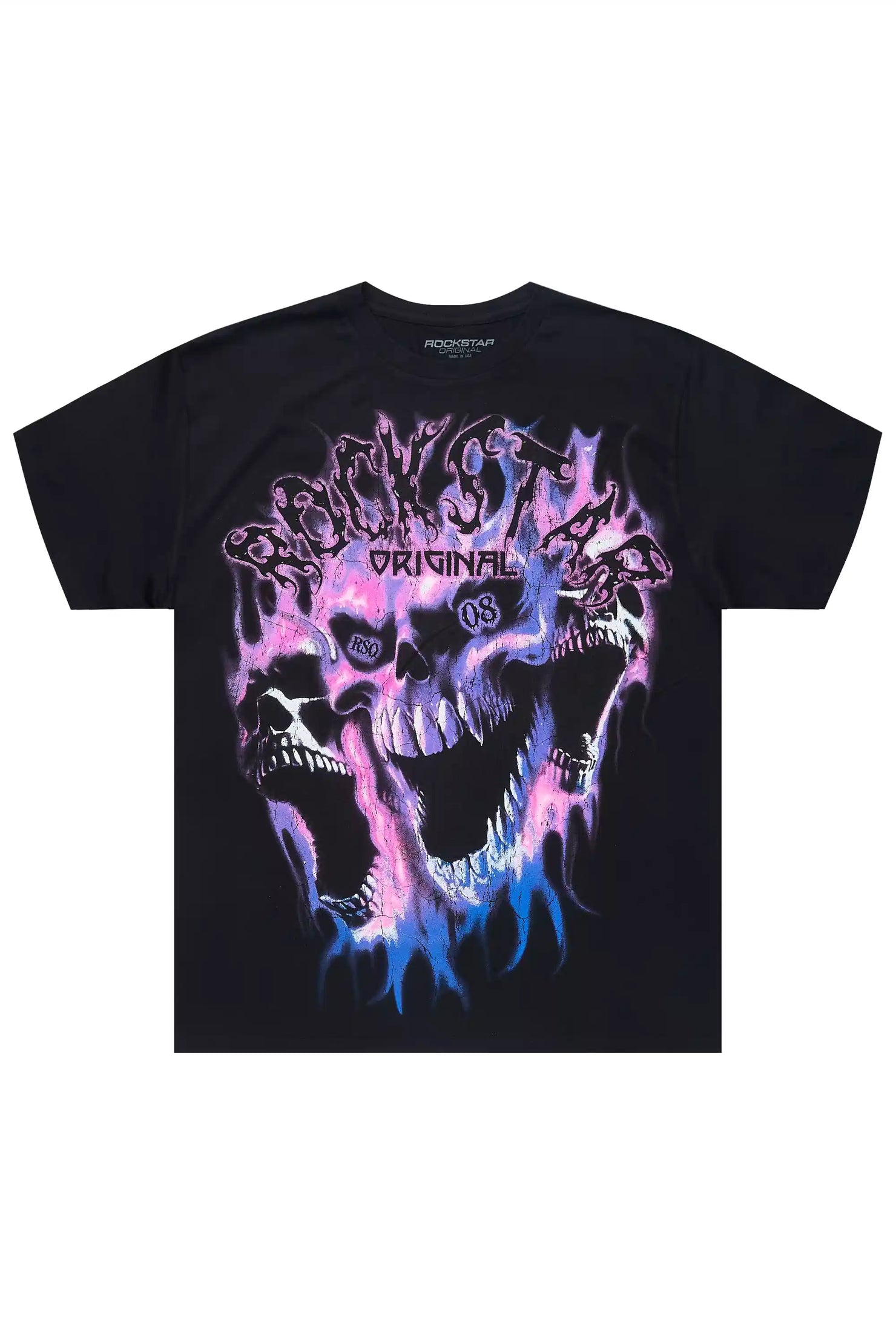 Lucen Black/Purple Oversized Graphic T-Shirt