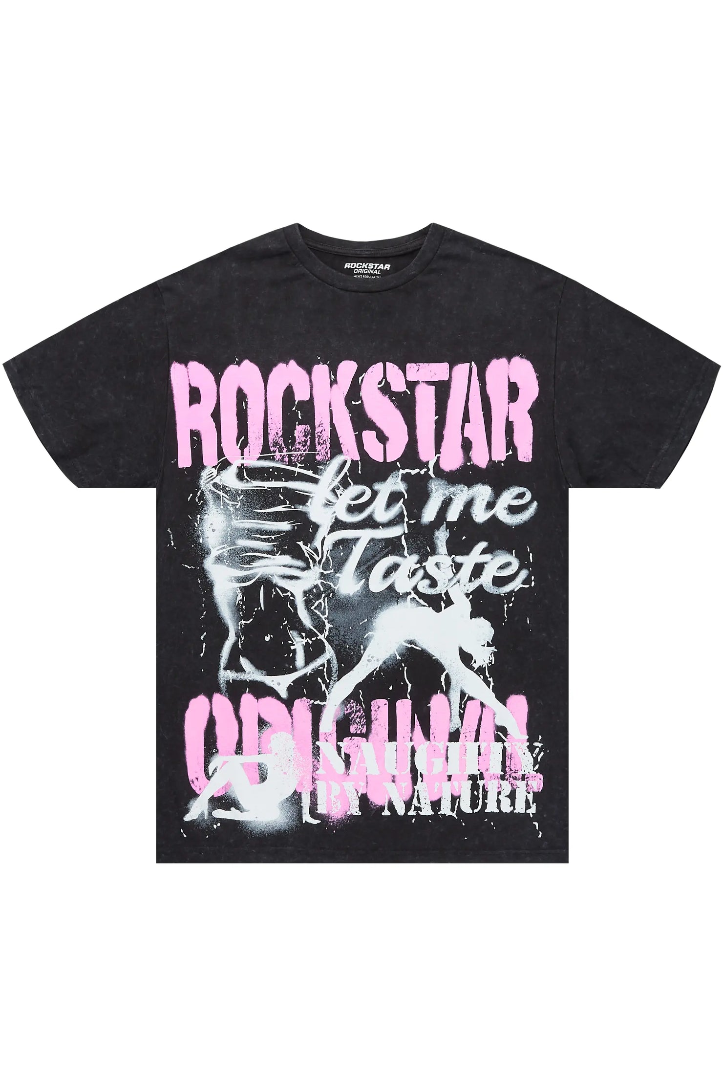 Strip Army Vintage Black Oversized Distressed Graphic T-Shirt