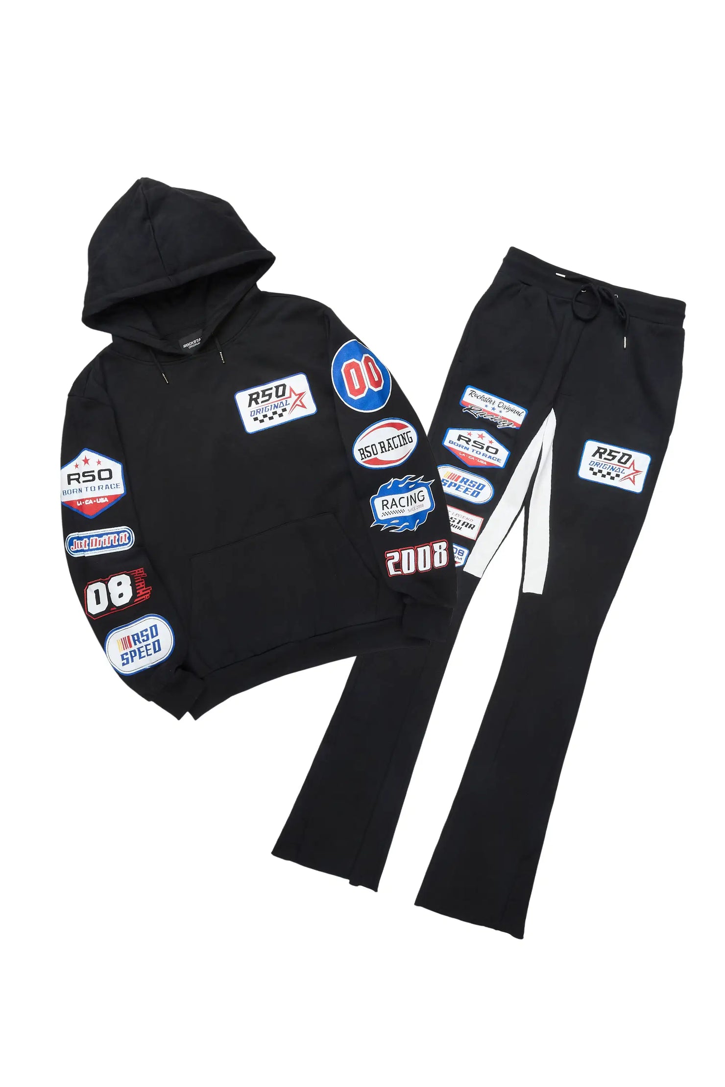 Komanda Black/Multi Hoodie/Stacked Flare Track Set