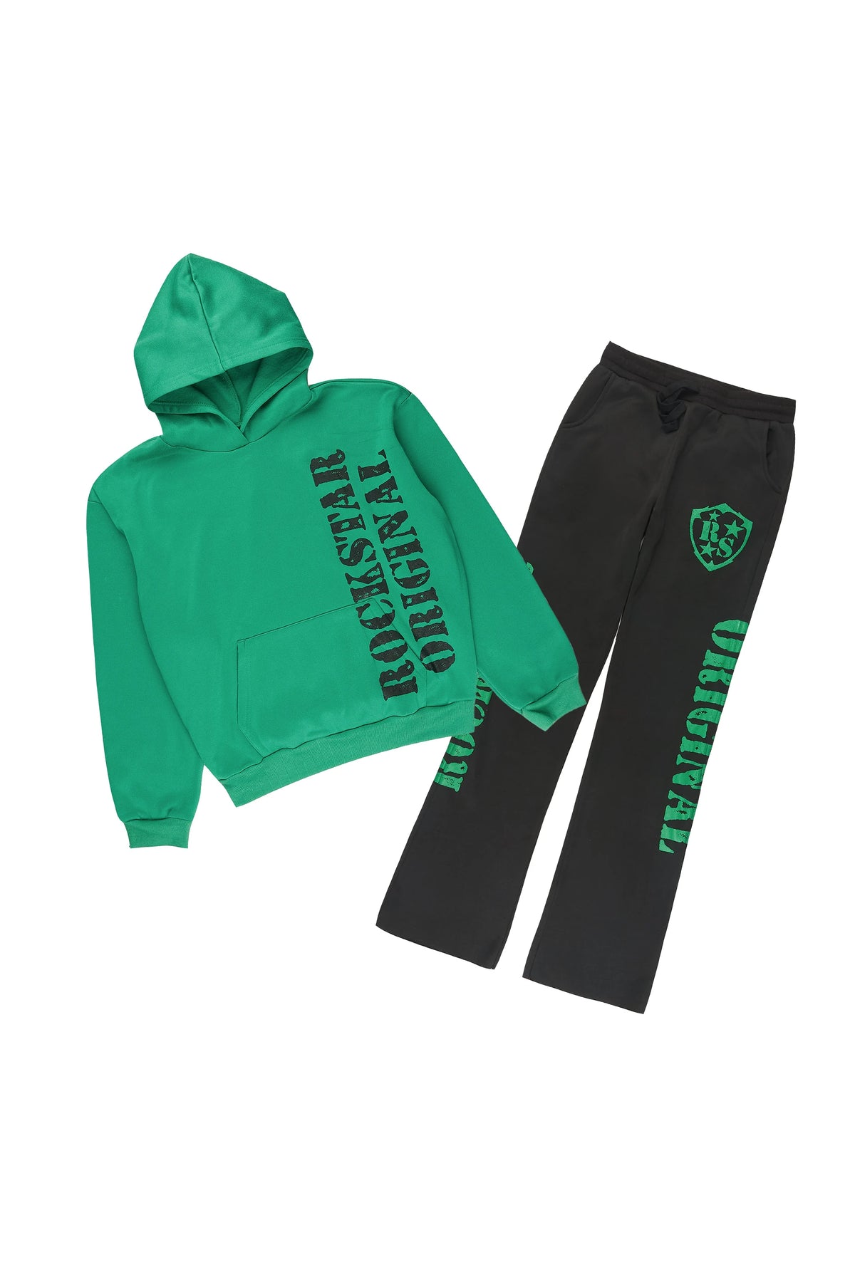 Boys Zinvor Green/Black Hoodie Track Set