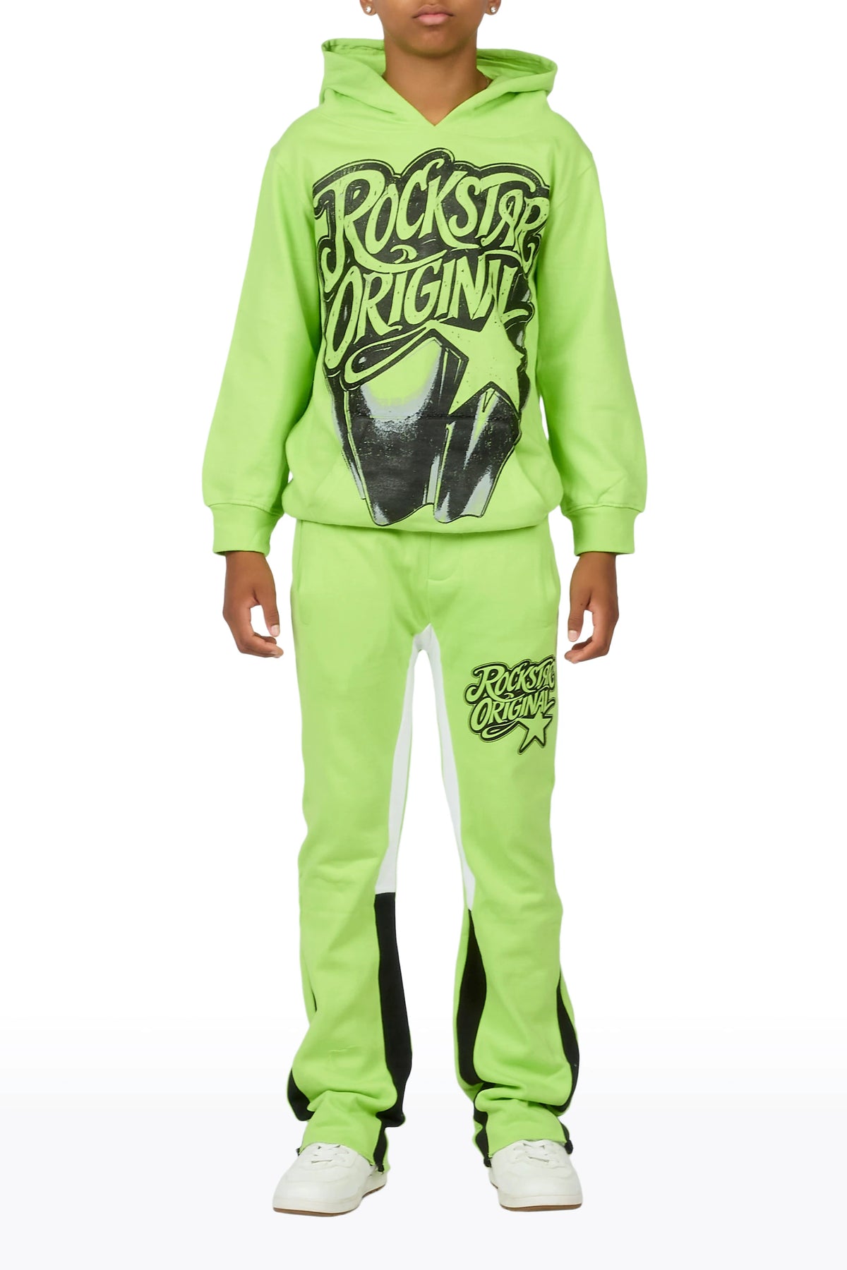 Boys Zayden Neon Yellow Hoodie Track Set