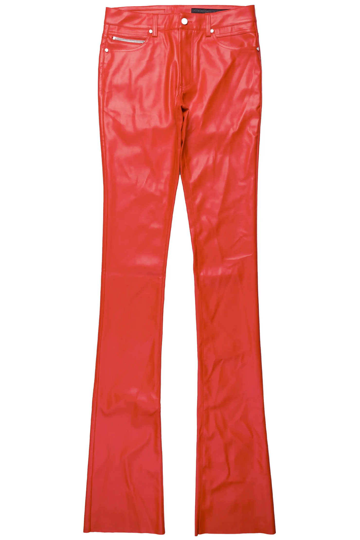 Ricky Red Super Stacked Faux Leather Pant