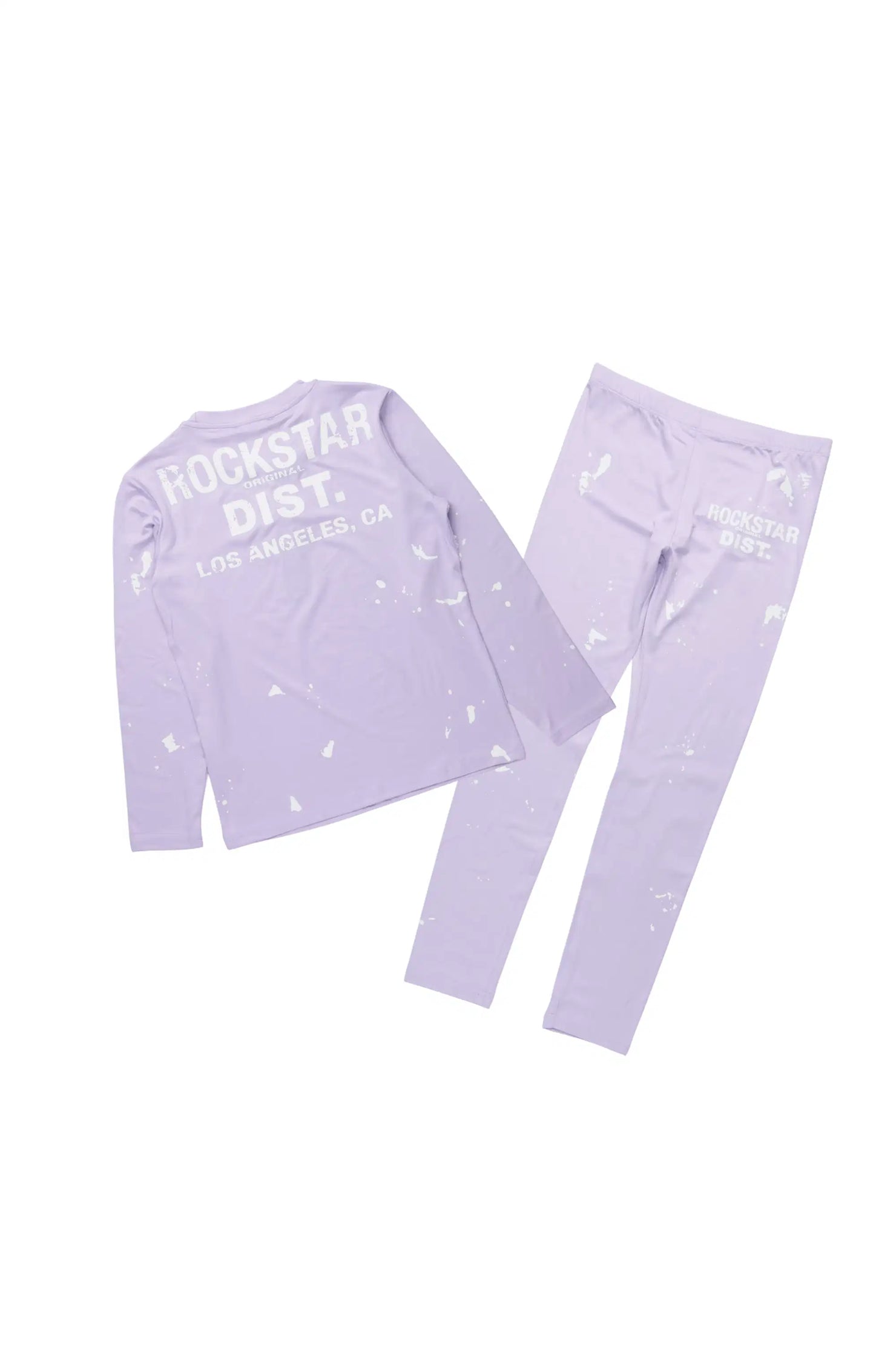 Girls Living For It Lavender Long Sleeve Lounge Set