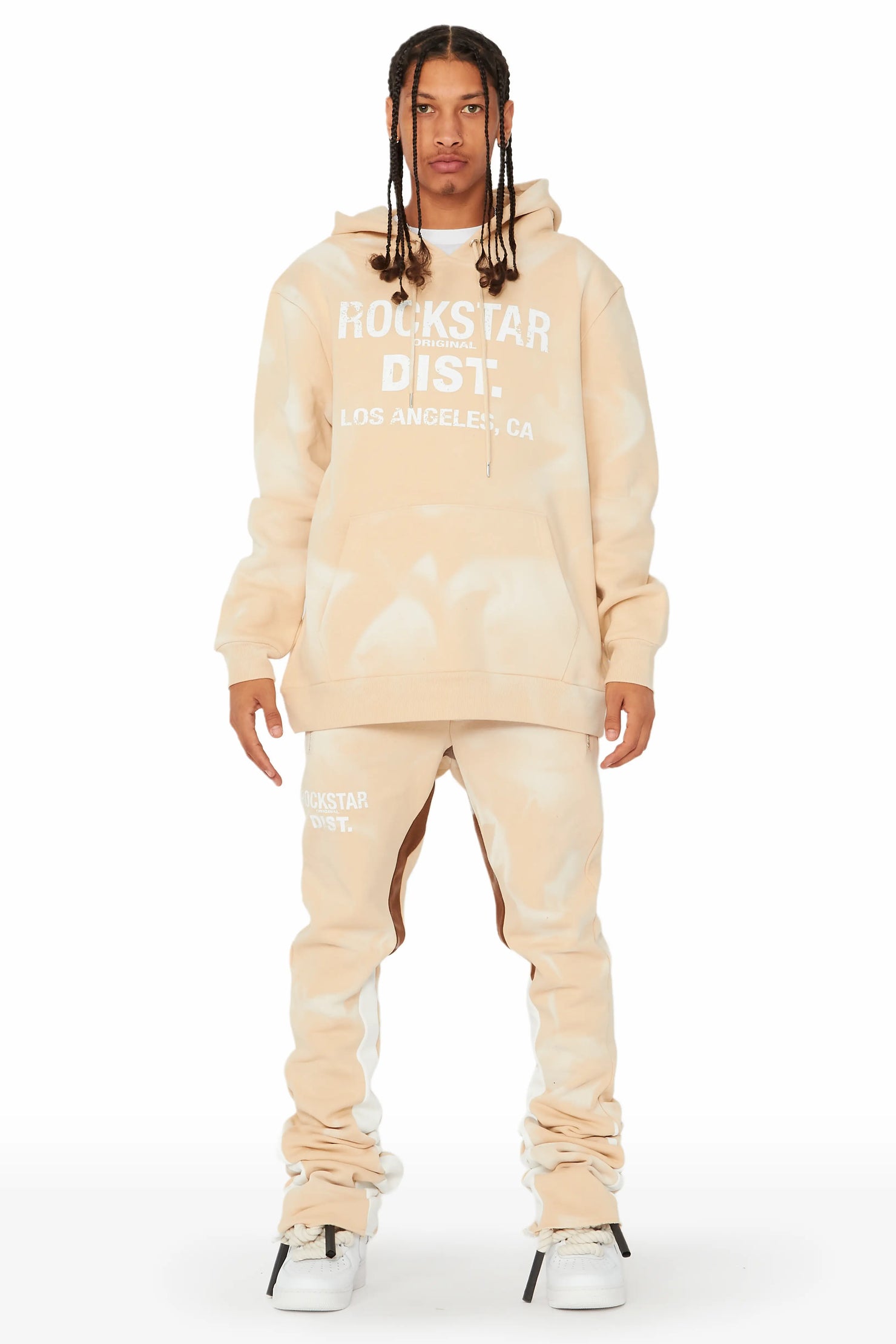 Nelly Beige Hoodie/Super Stacked Flare Pant Set