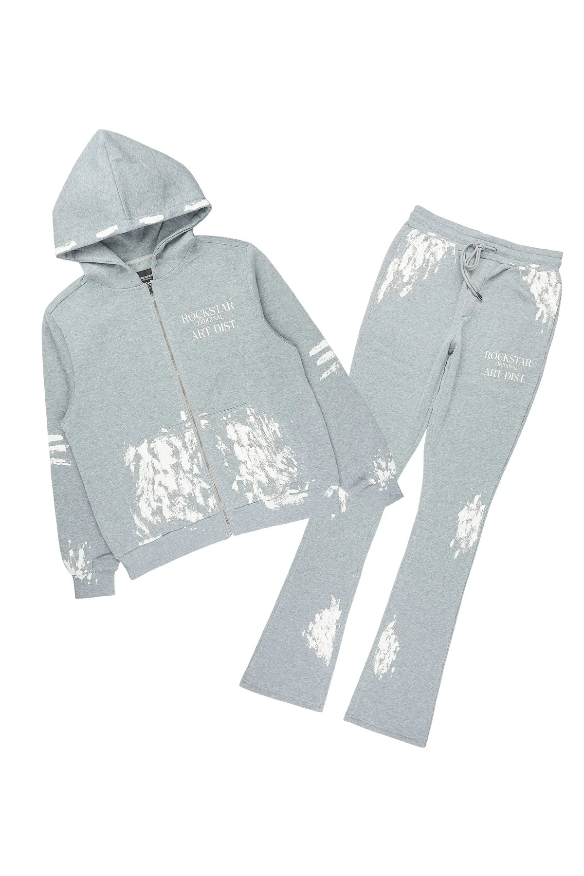 Filip Heather Grey Zip Up Hoodie/Stacked Track Set