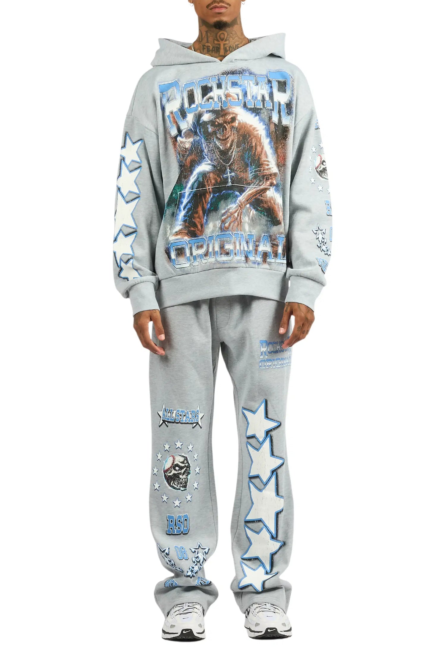 Marxe Heather Grey Hoodie/Baggy Pant Track Set