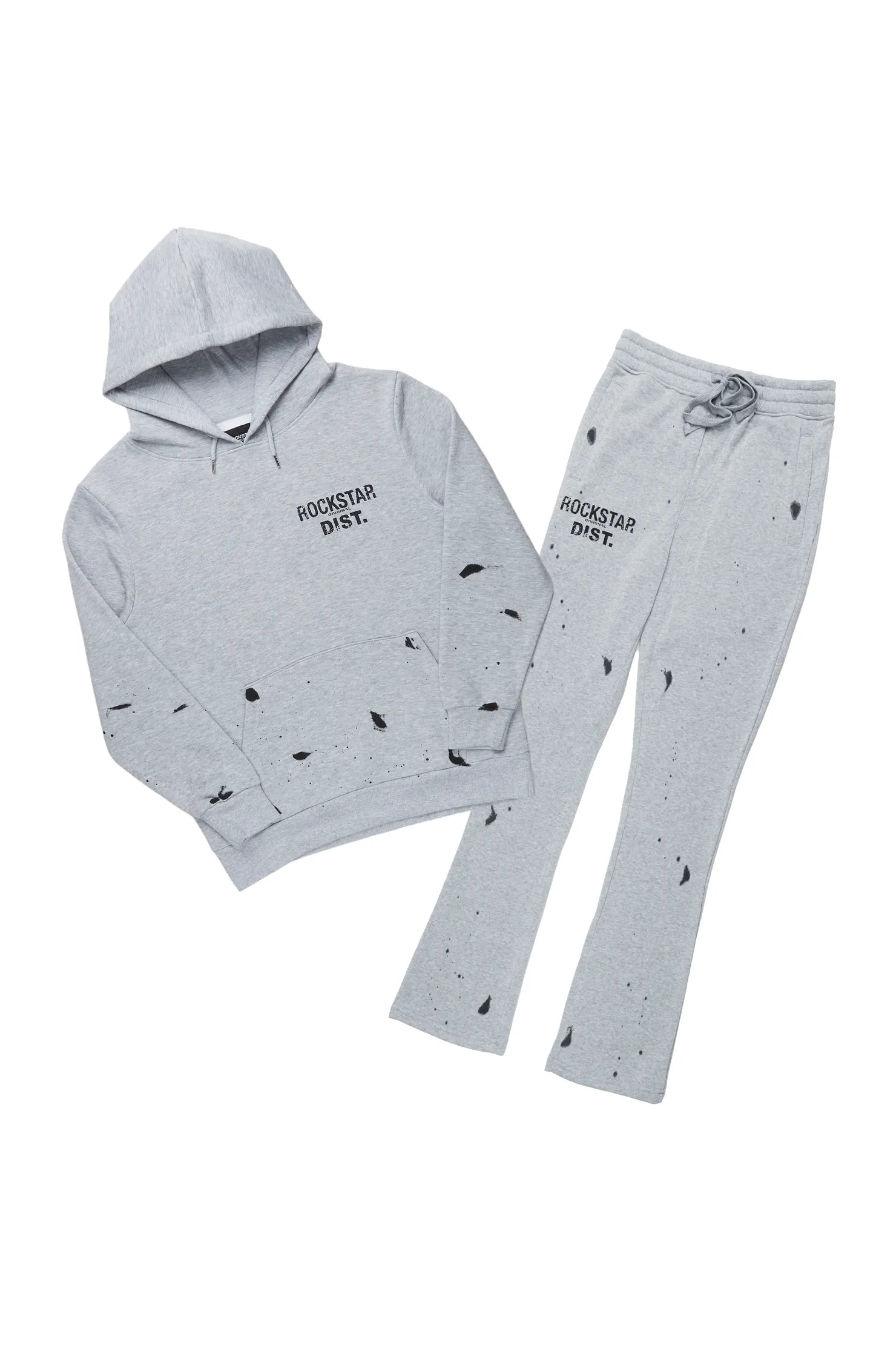 Raffer Heather Grey Hoodie/Stacked Flare Track Set