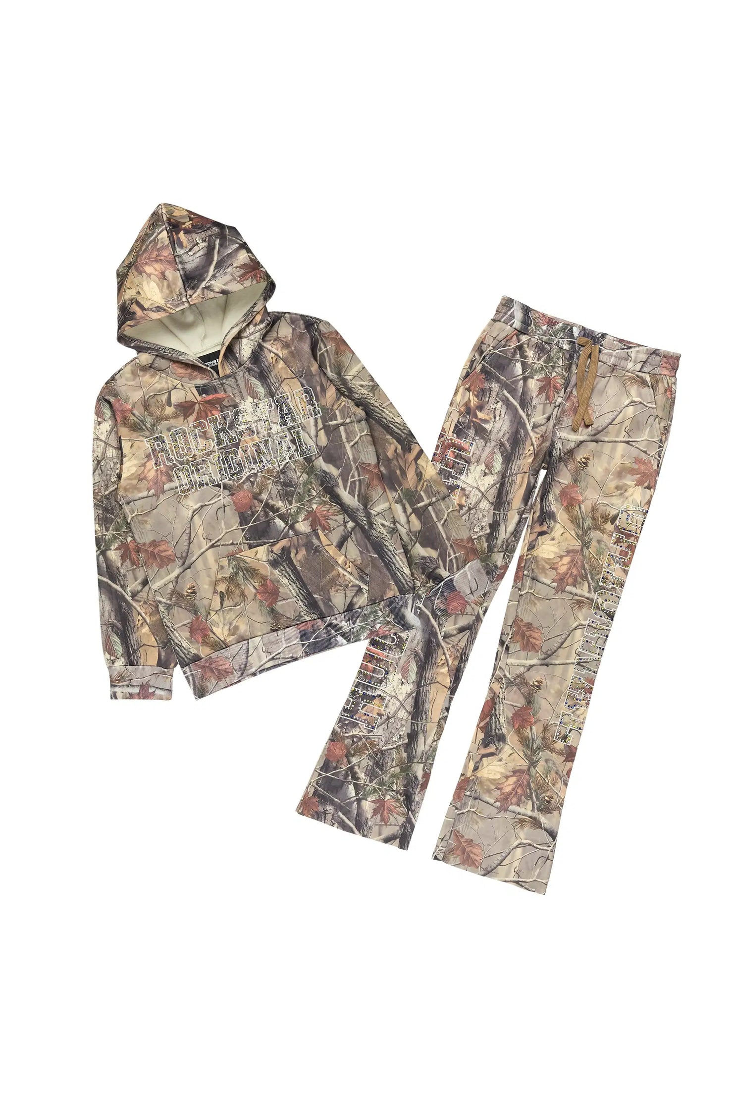 Boys Quianno Tree Camo Rhinestone Stacked Track Set