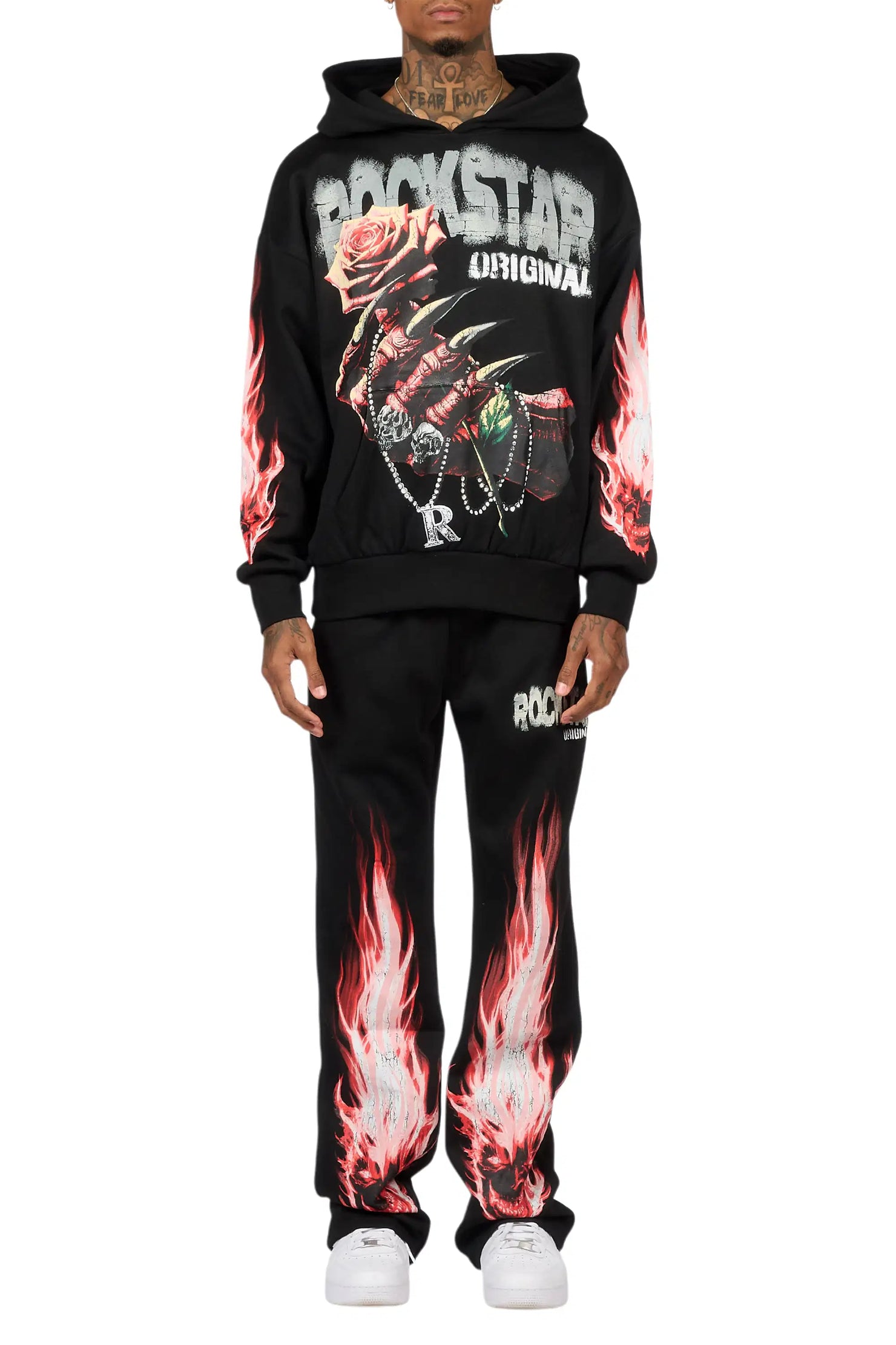 Azyrx Black Hoodie/Baggy Pant Track Set