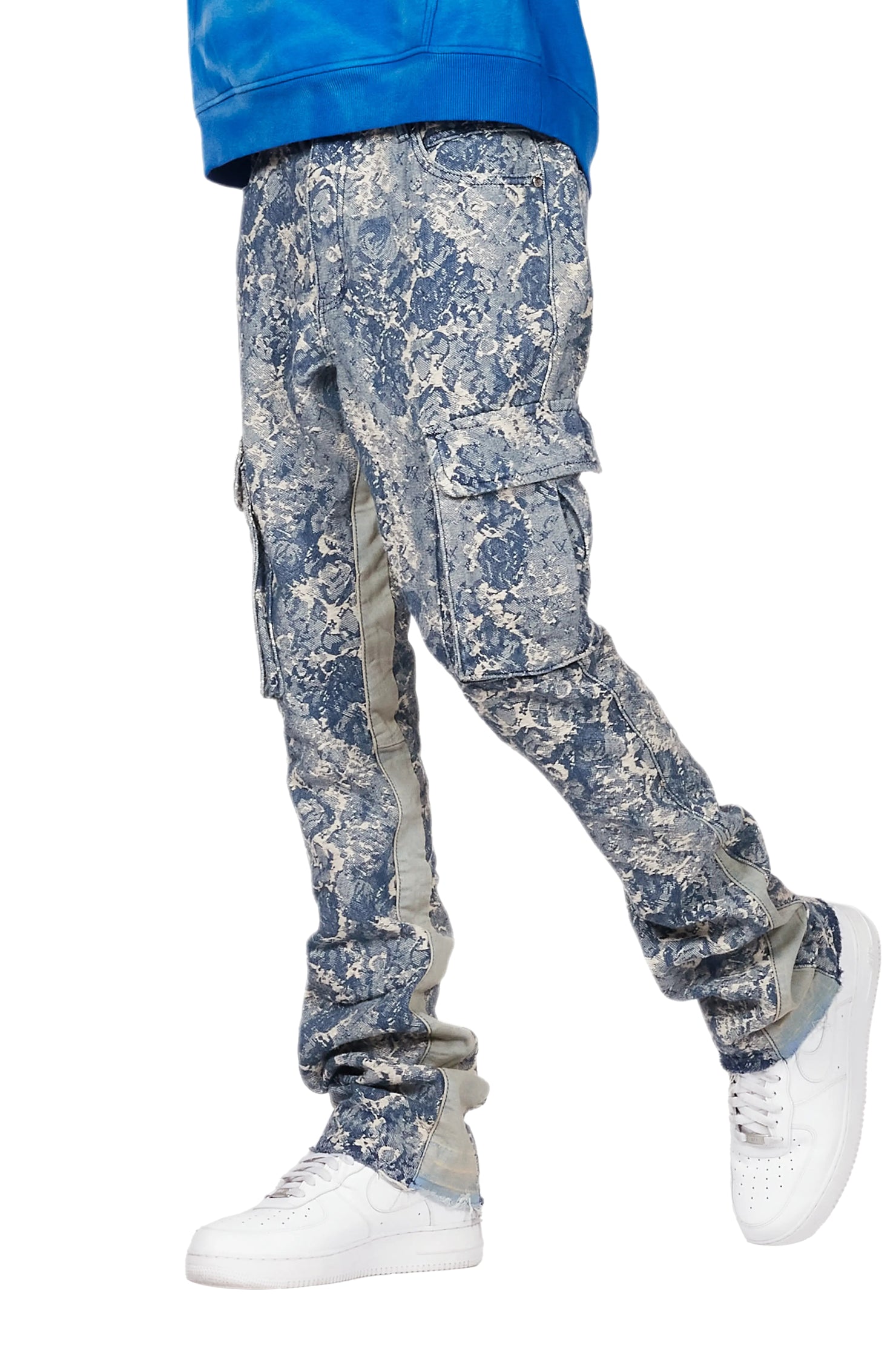 Bower Light Blue Stacked Flare Jean