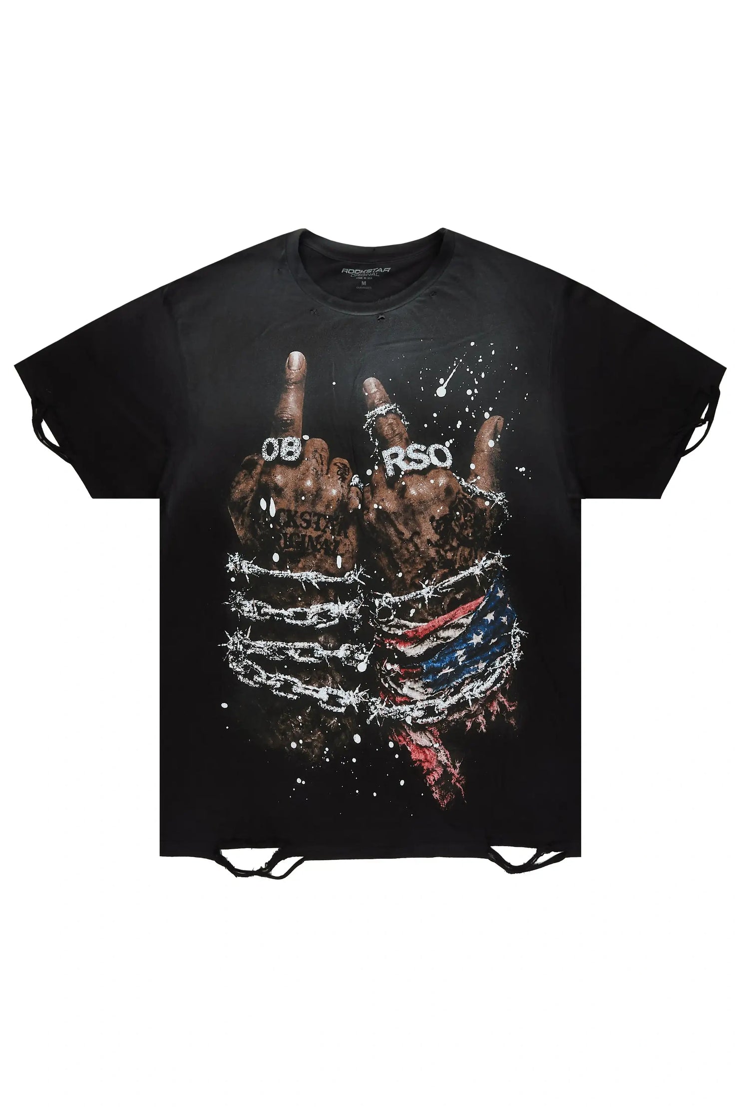 Melo Black Oversized Graphic T-Shirt