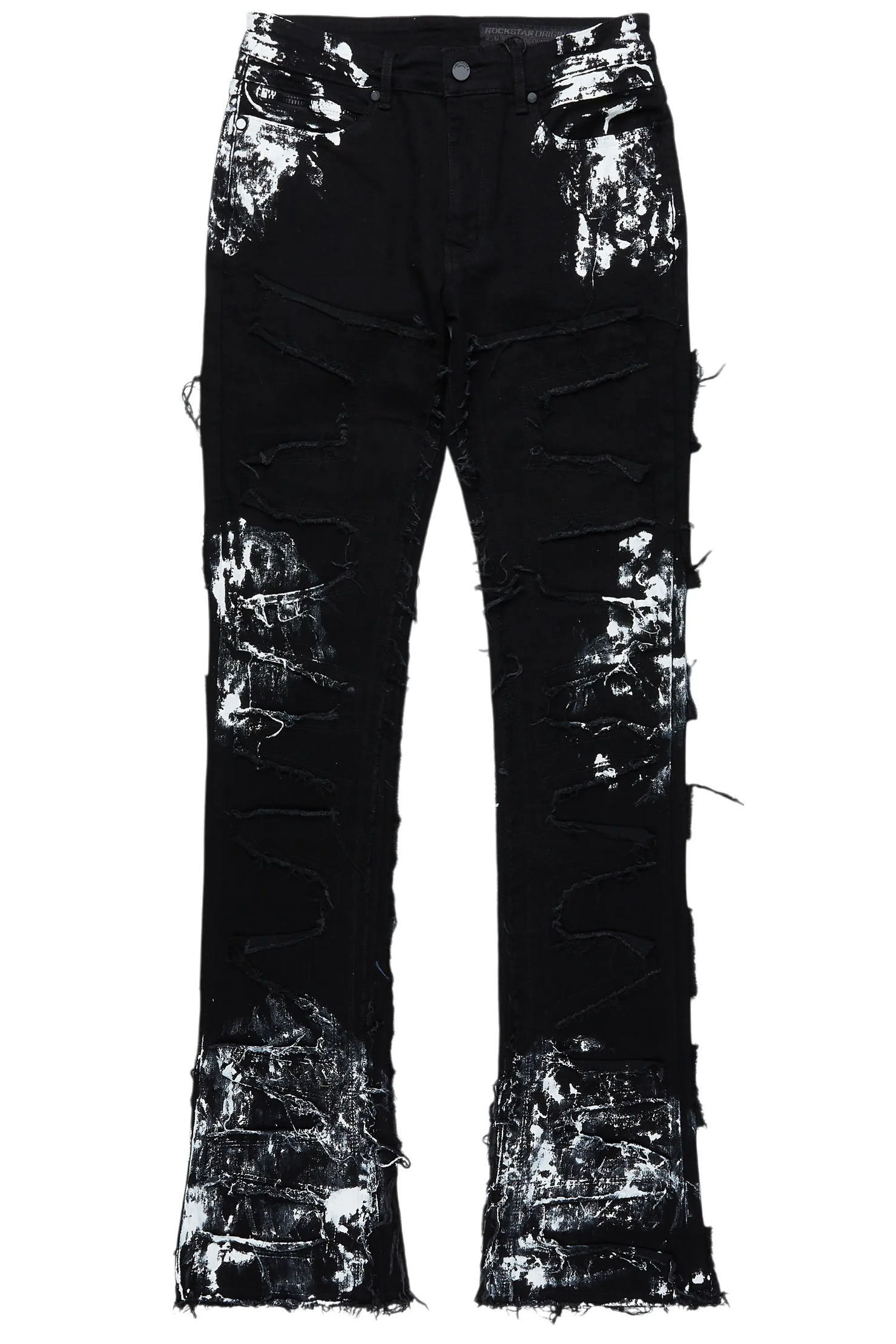 Kodak Black/White Painter Stacked Flare Fringe Jean