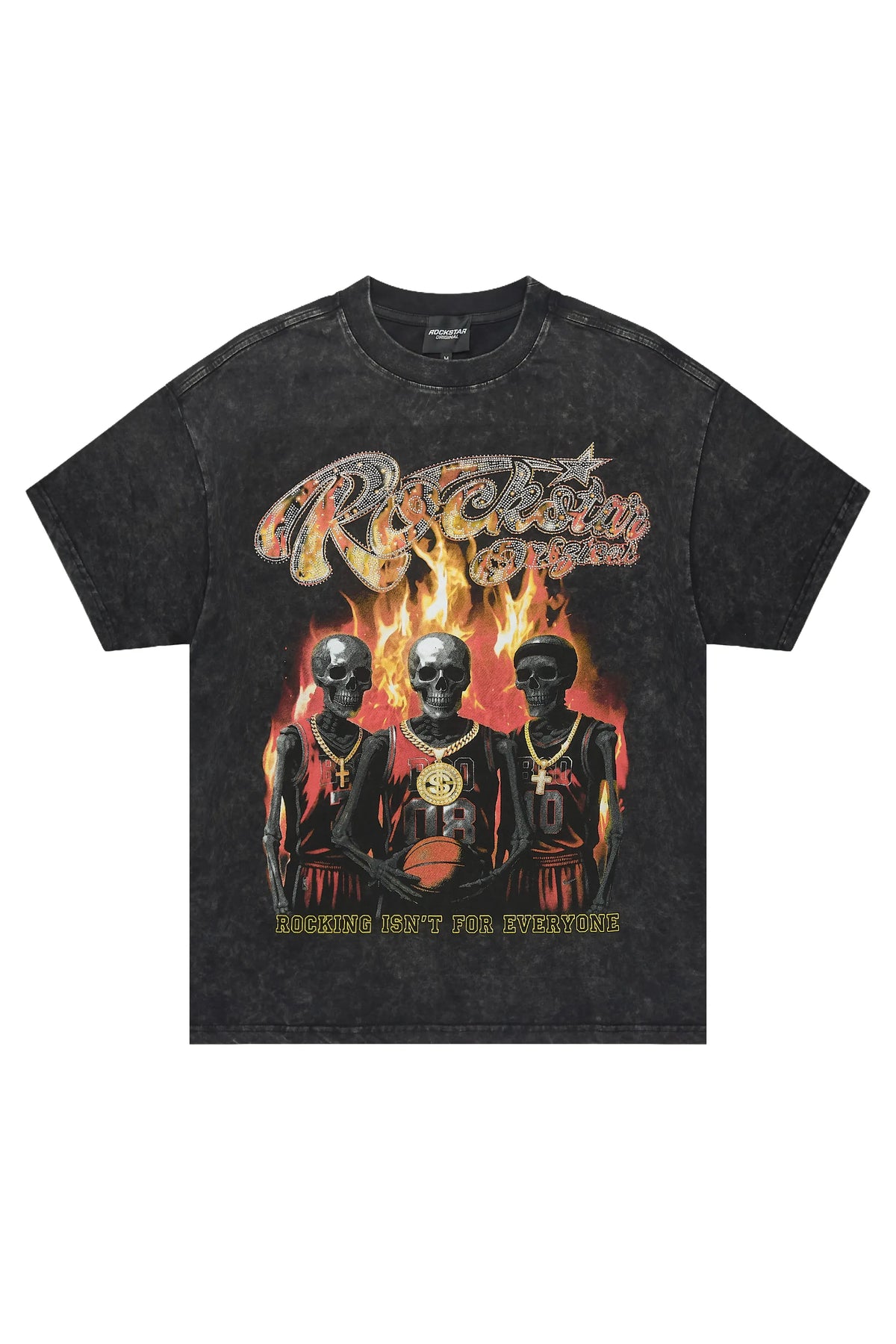 Vincitor Black Rhinestone Oversized Graphic T-Shirt