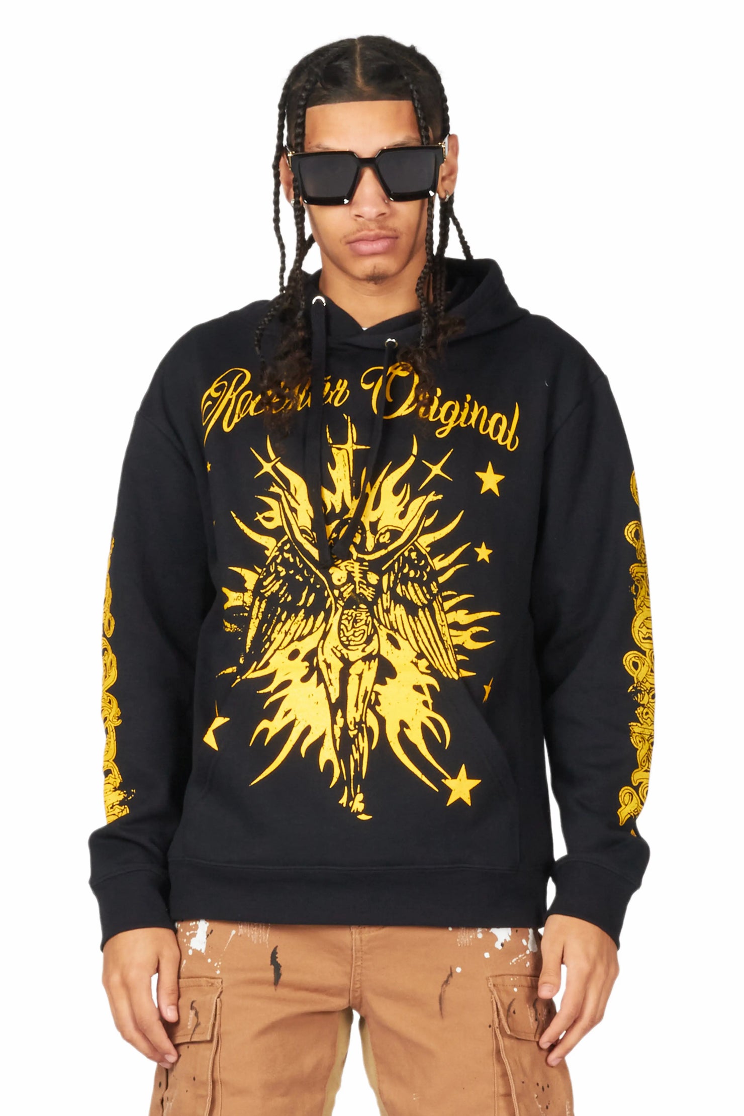 Mermaid Black/Yellow Graphic Hoodie