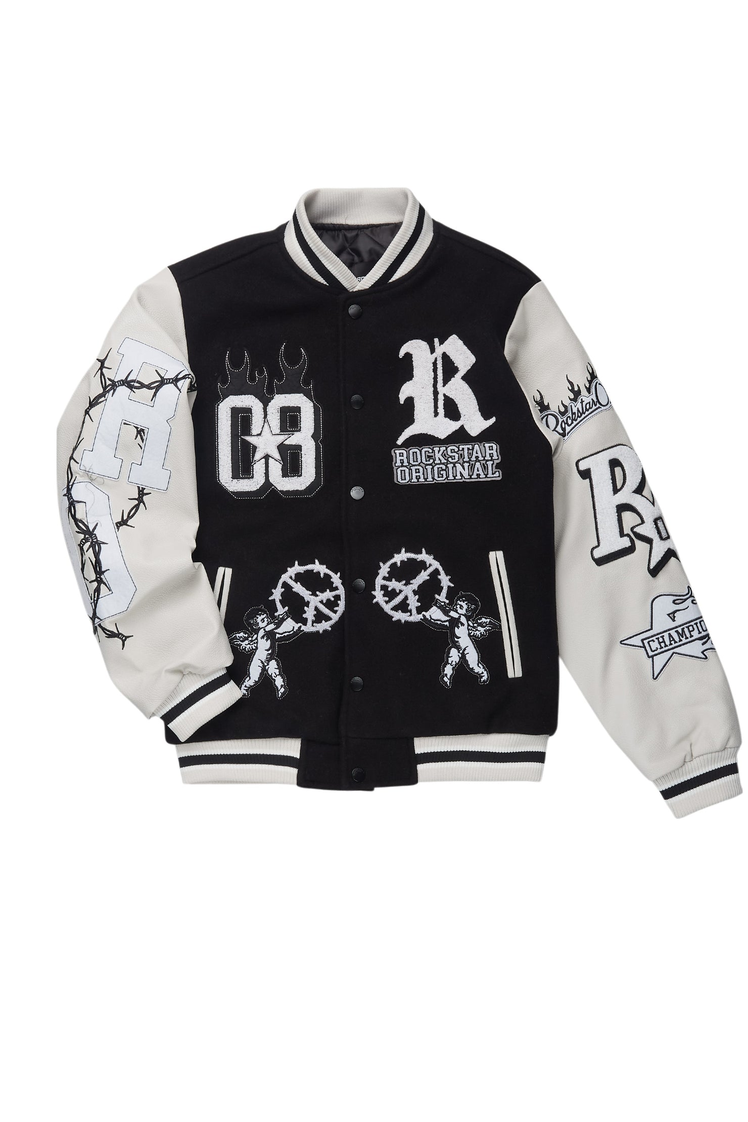 Boys Rune 2.0 Black Varsity Jacket