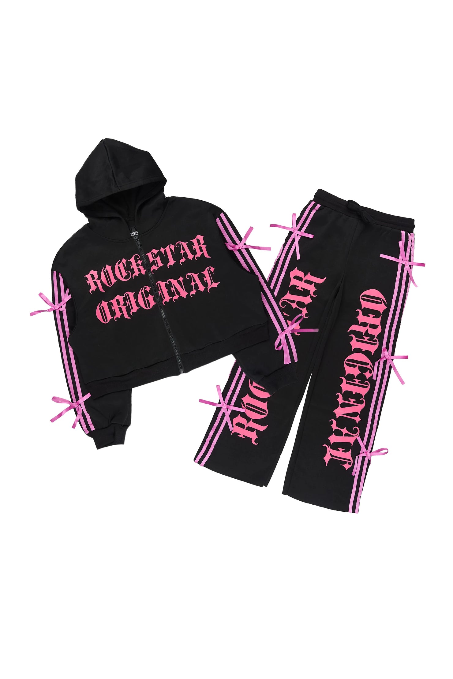 Girls Kettisha Black Baggy Track Set