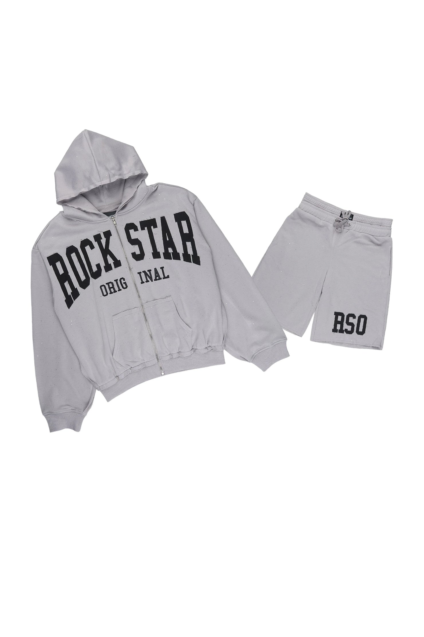 Boys Akila Grey Hoodie Double Waisted Short Set