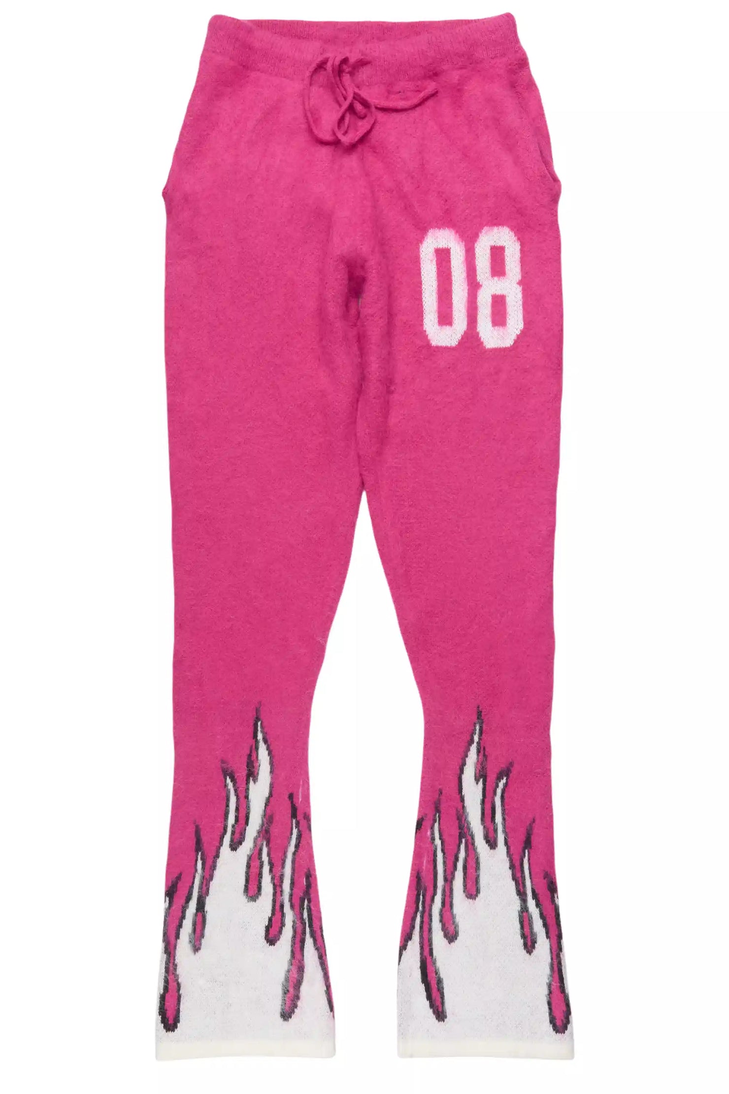Della Pink Mohair Stacked Track Pant