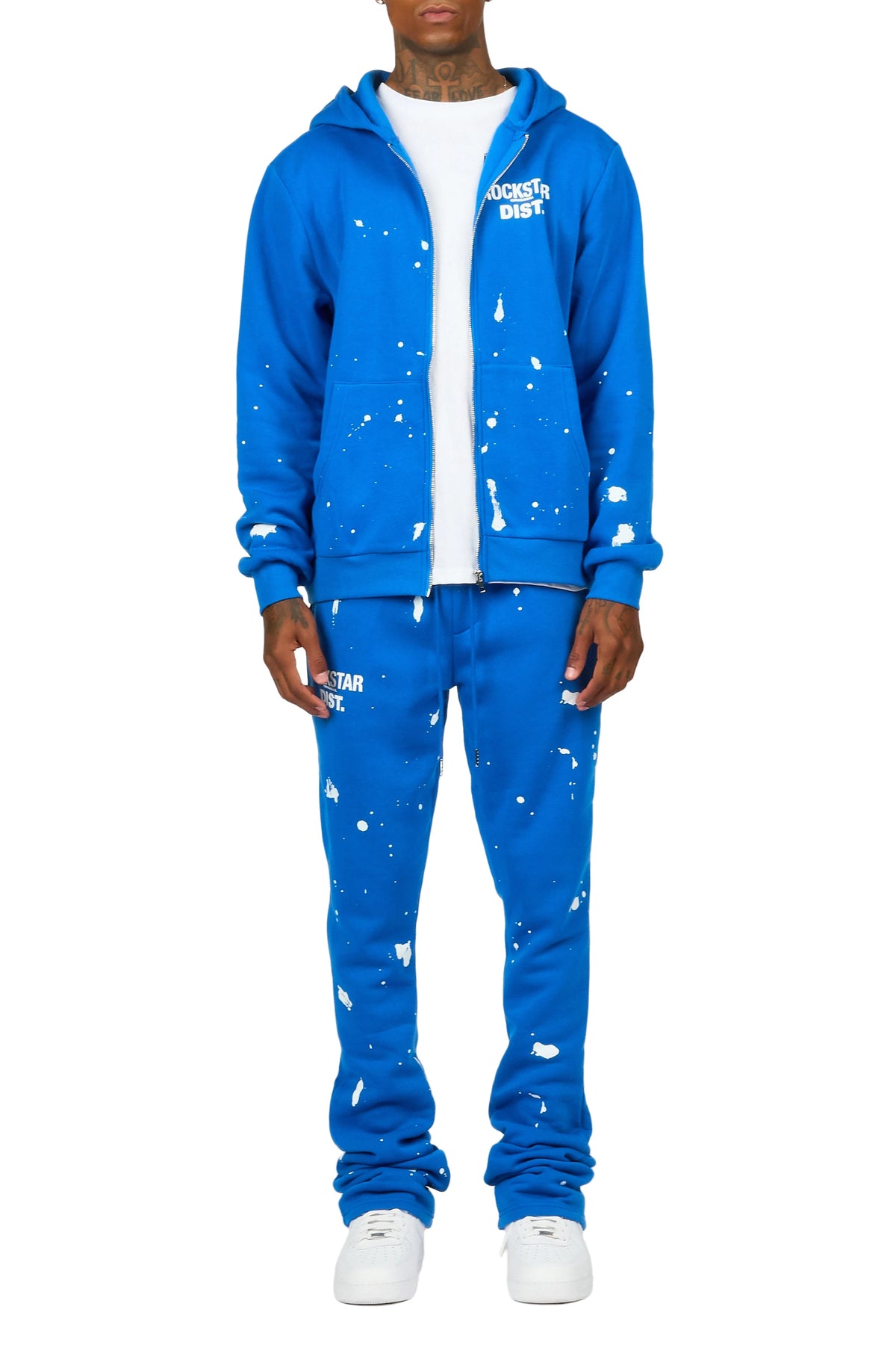 Zip Up Royal Raffer Hoodie/Stacked Track Set