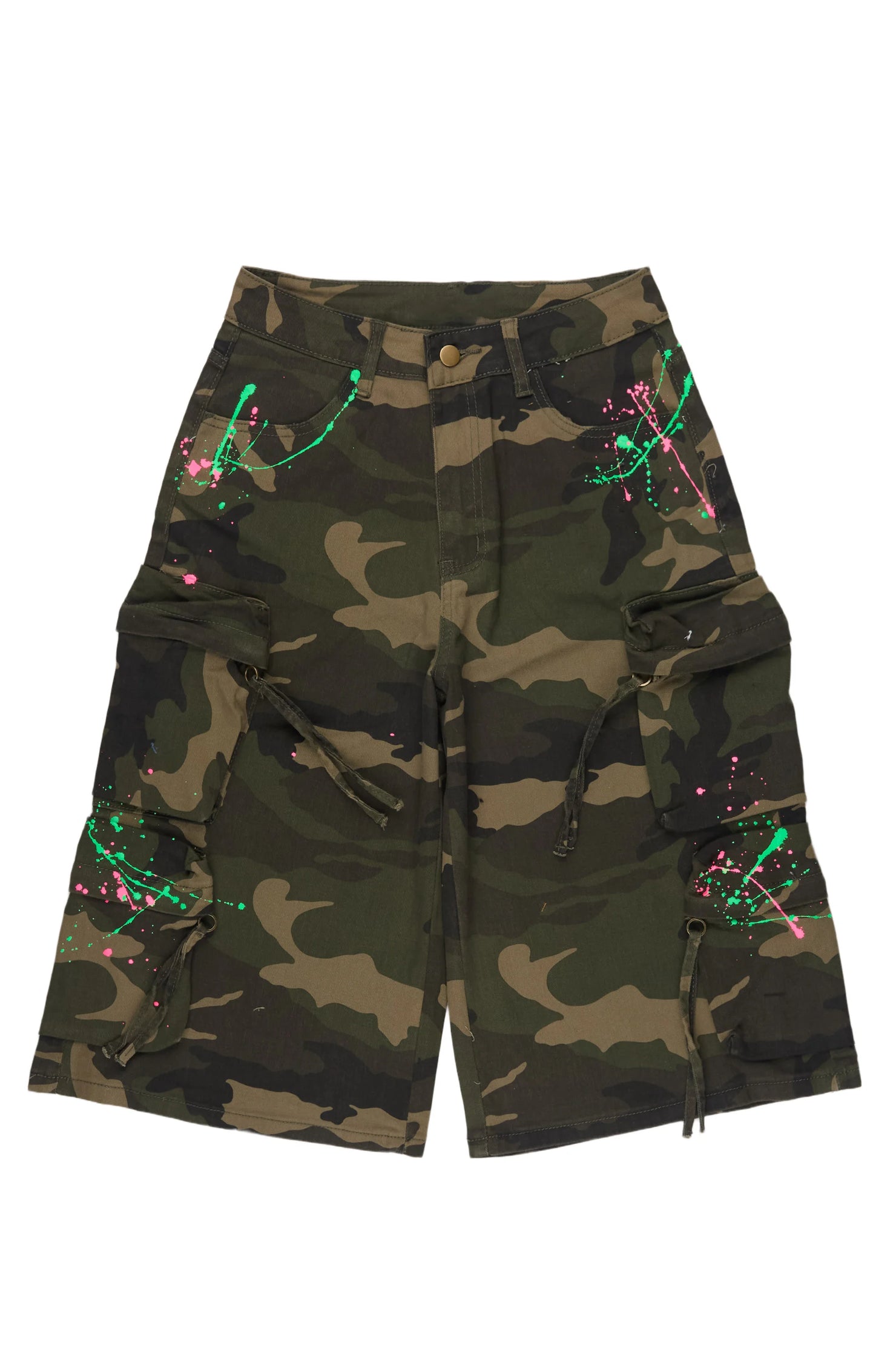 Shavonna Camo Painted Denim Jort
