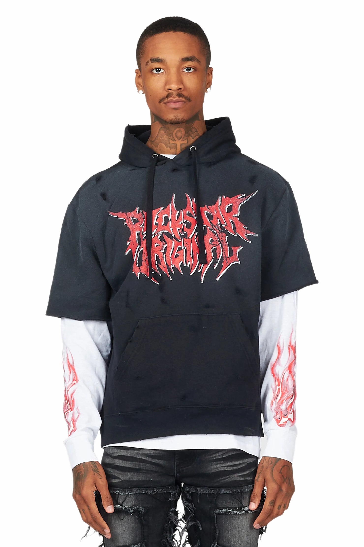 Wael Black/White Graphic Hoodie