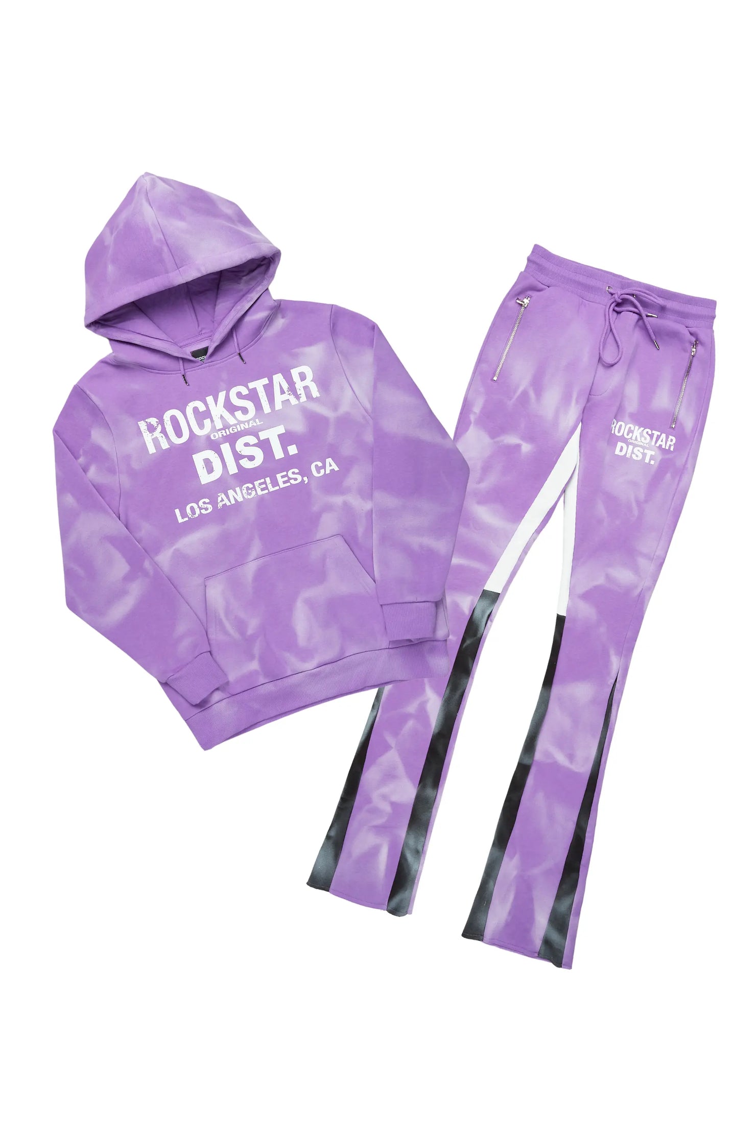 Nelly Purple Hoodie Stacked Flare Track Set