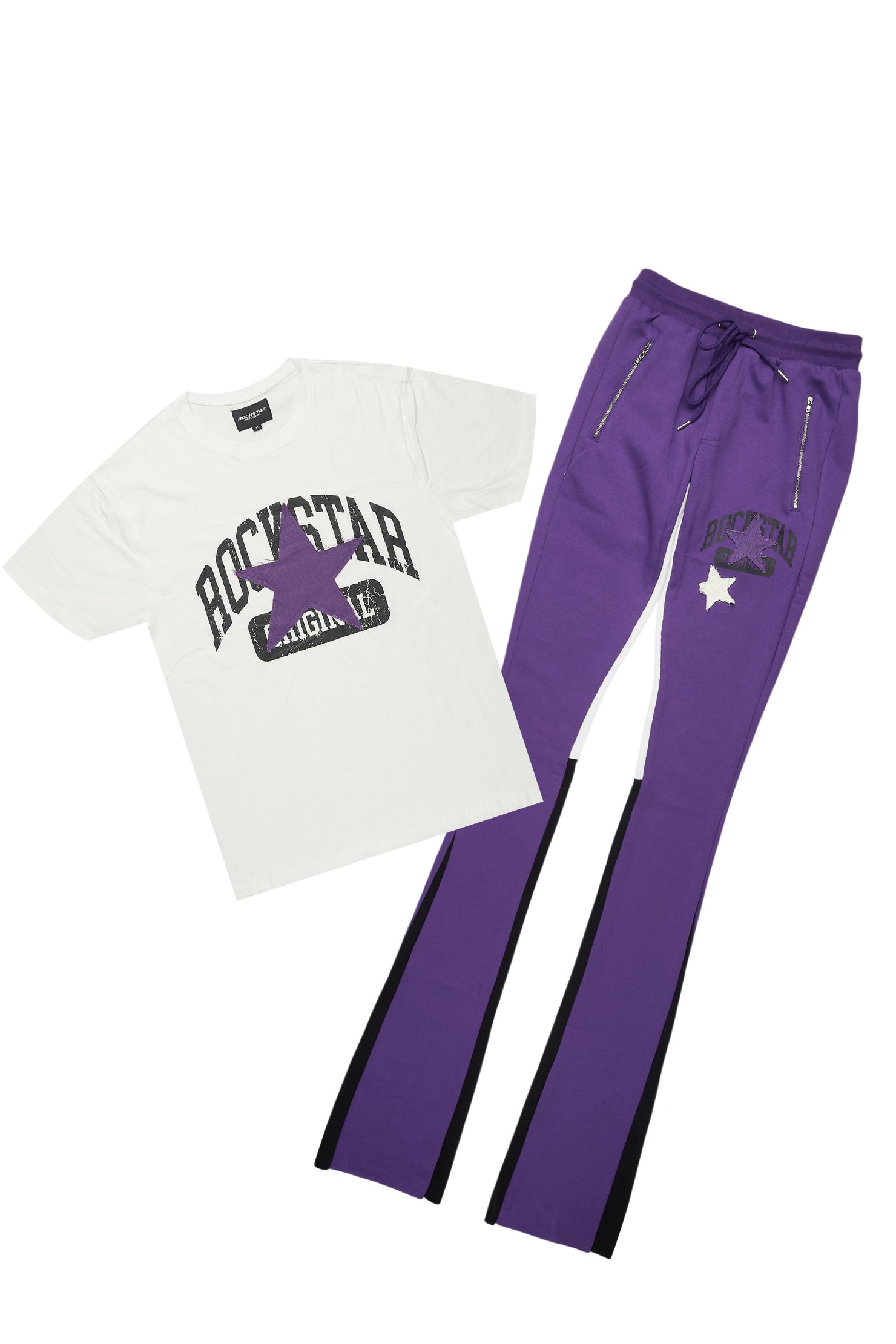 Mallor Purple/blackT-Shirt/Stacked Track Set