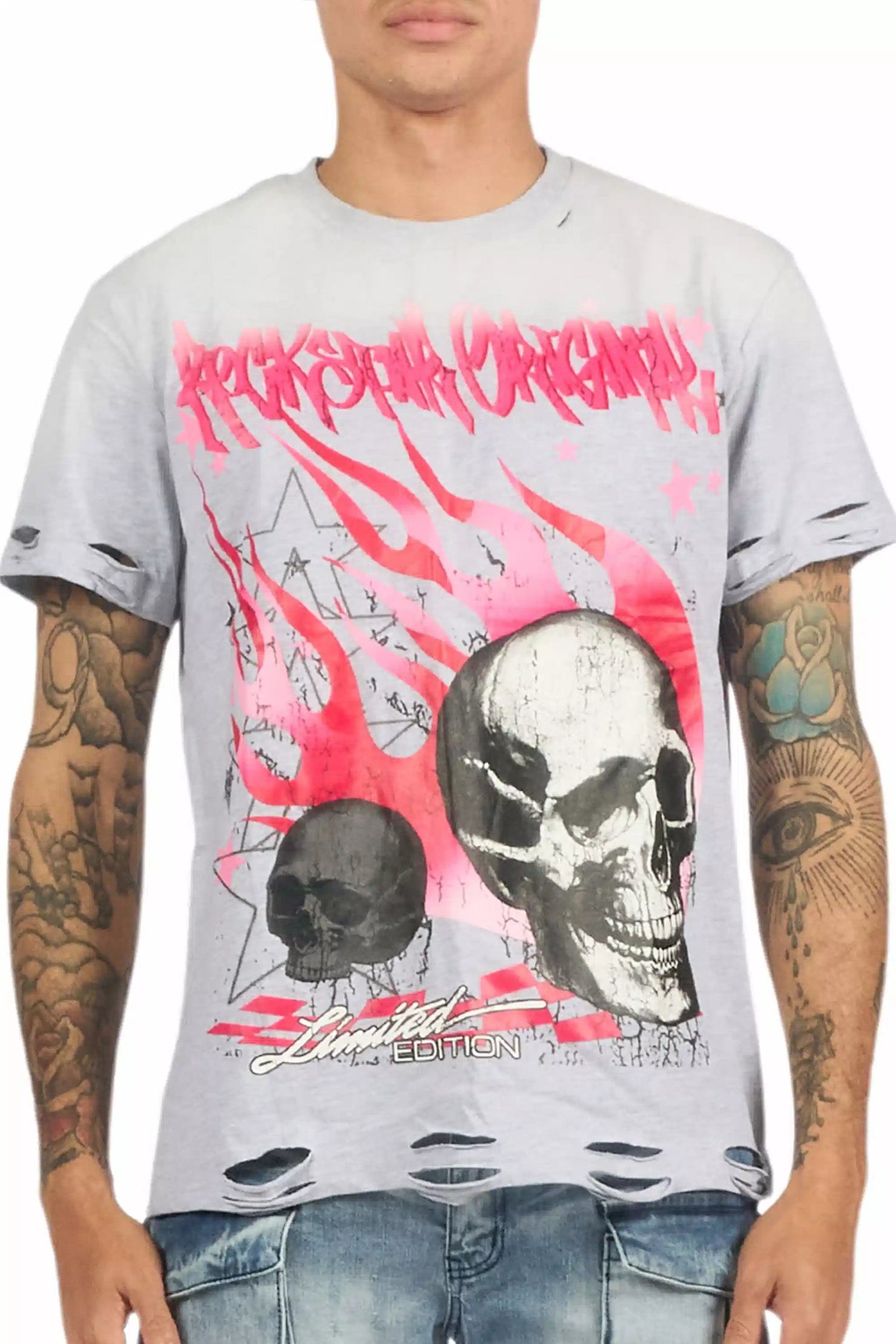 Anesso Heather Grey Graphic T-Shirt