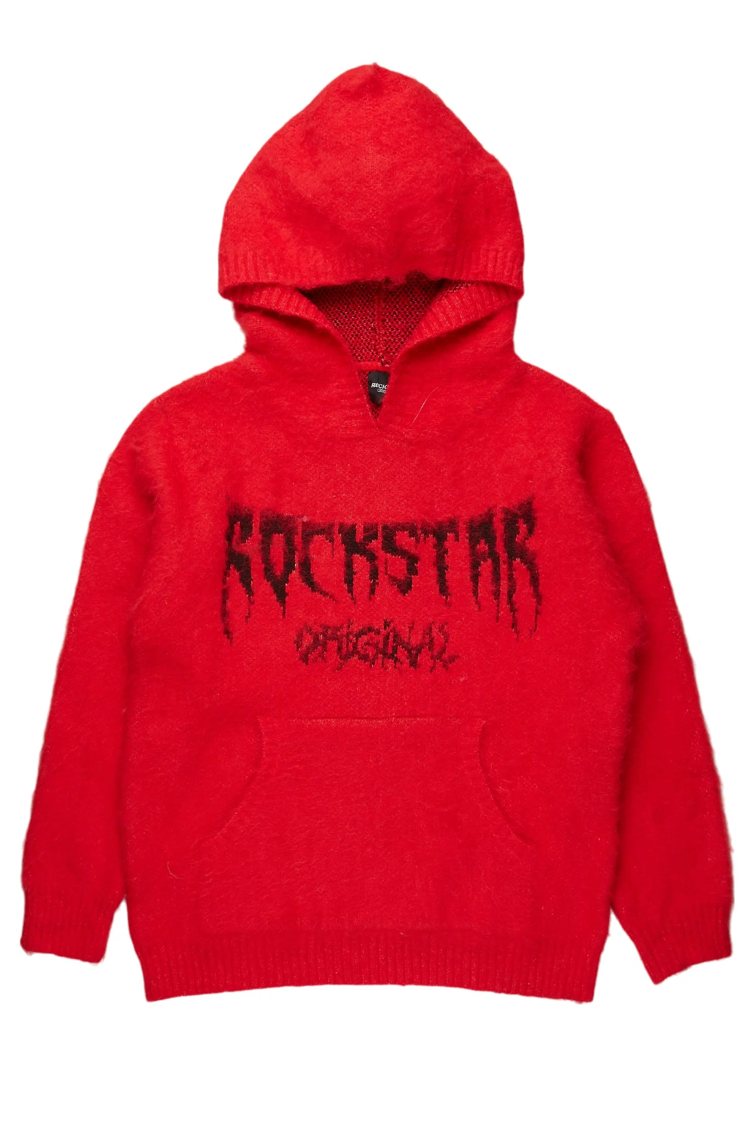 Andros Red Graphic Knitted Hoodie