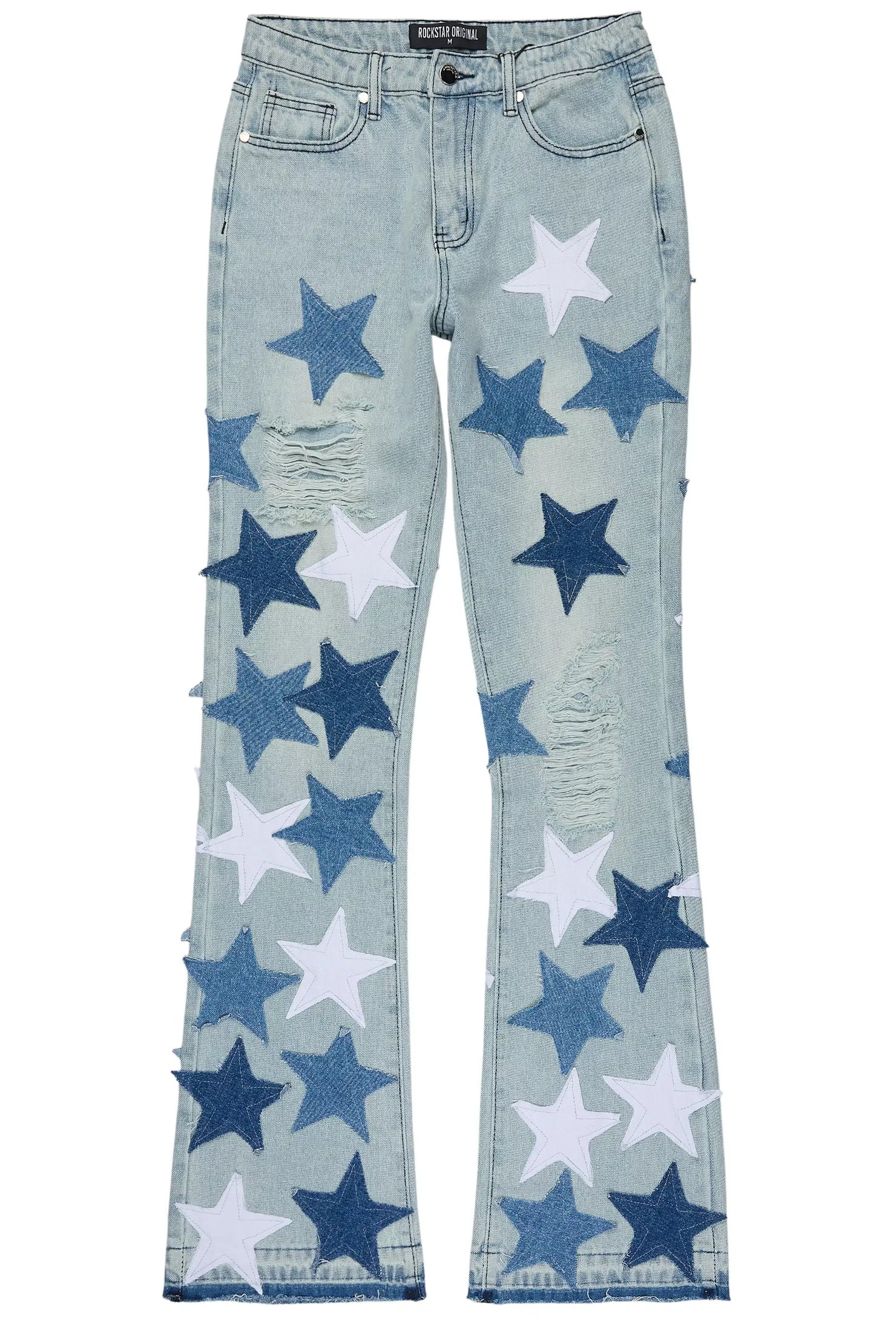 Starlena Light Wash Stacked Flare Jean