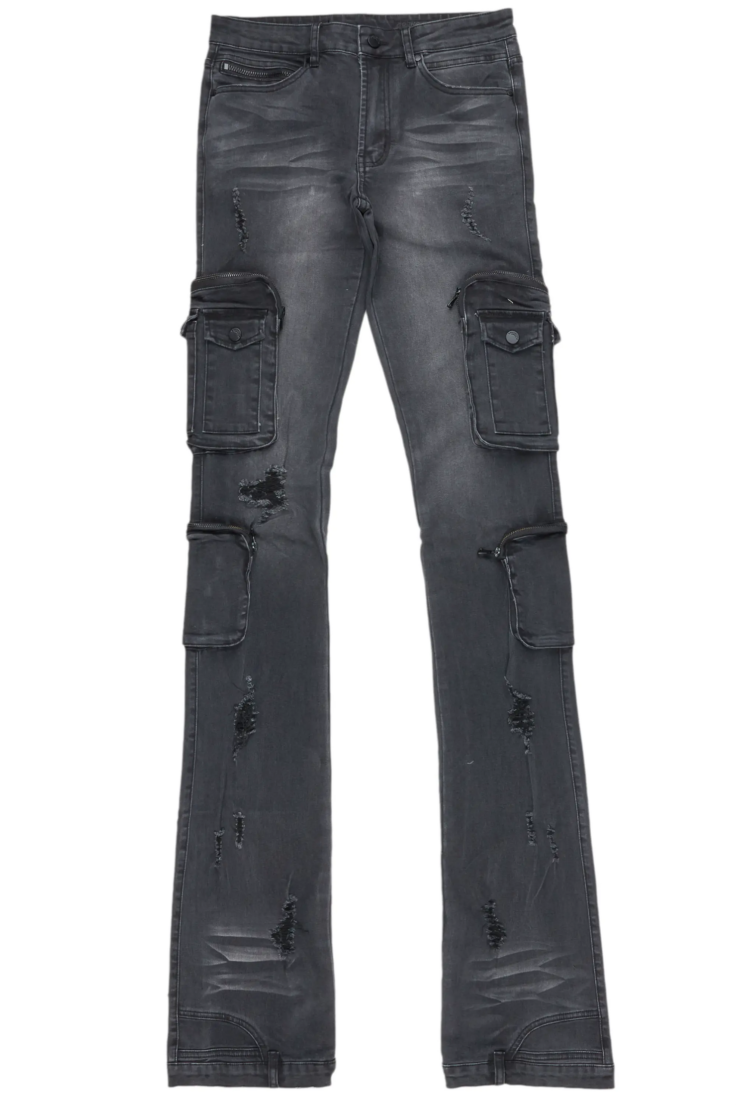 Shane Grey Wash Super Stacked Flare Jean