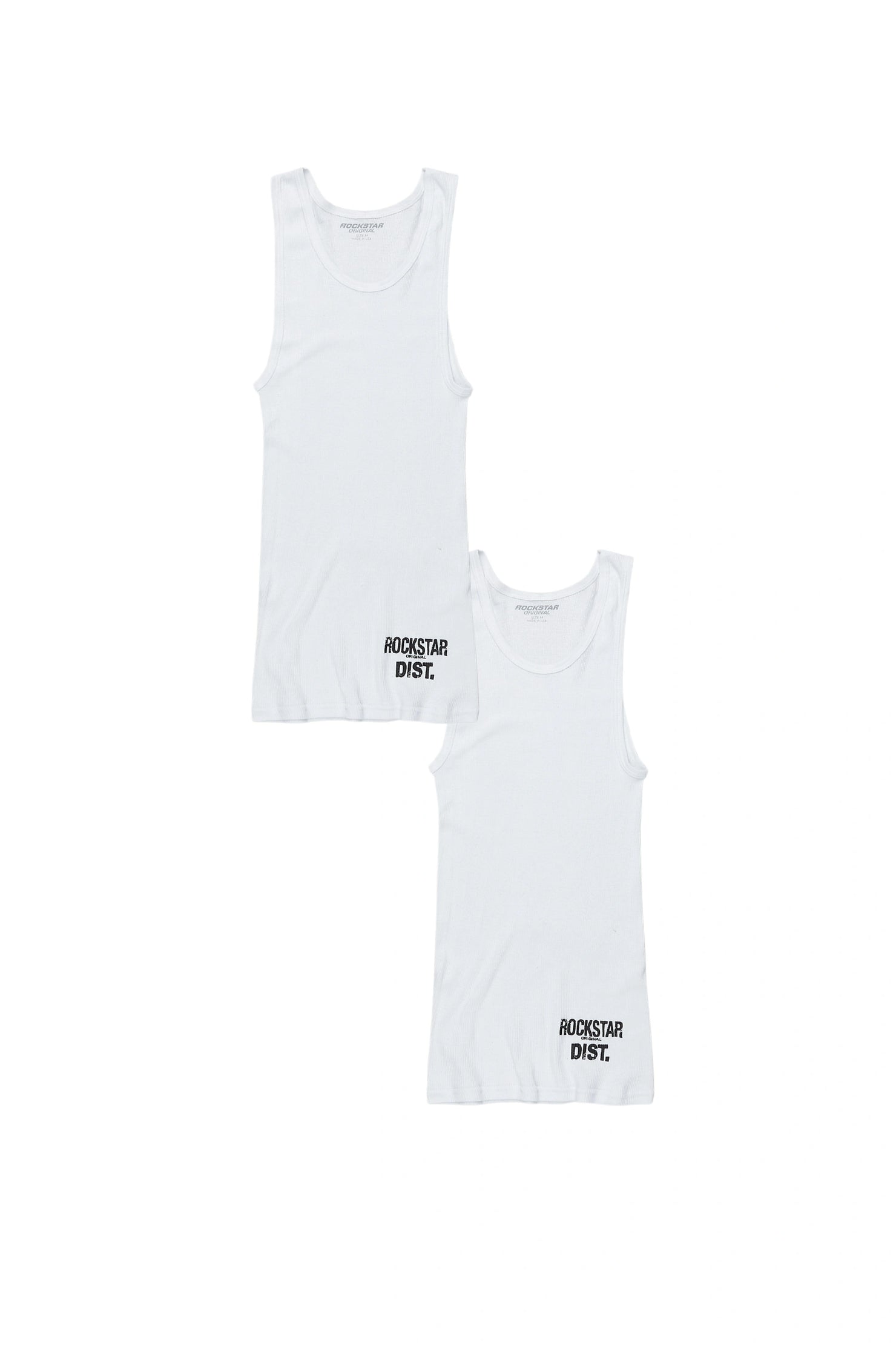 Mens Basic White Tank Top - 2 Pack