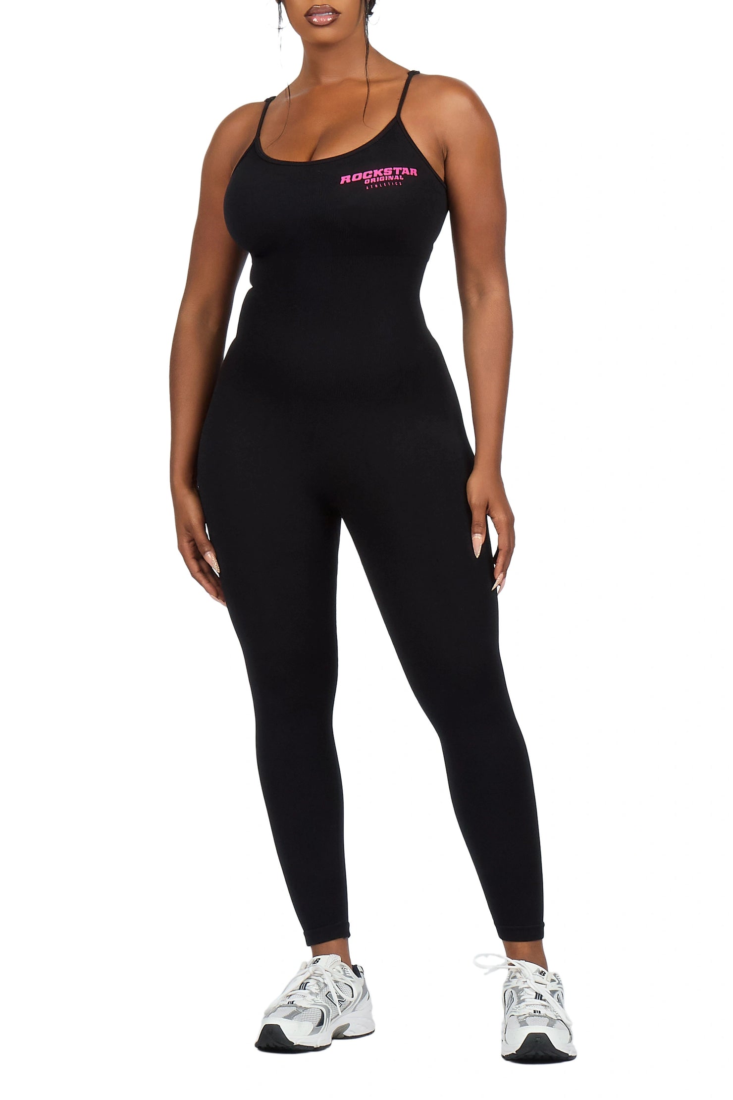 Lashona Black Active Tank Jumpsuit