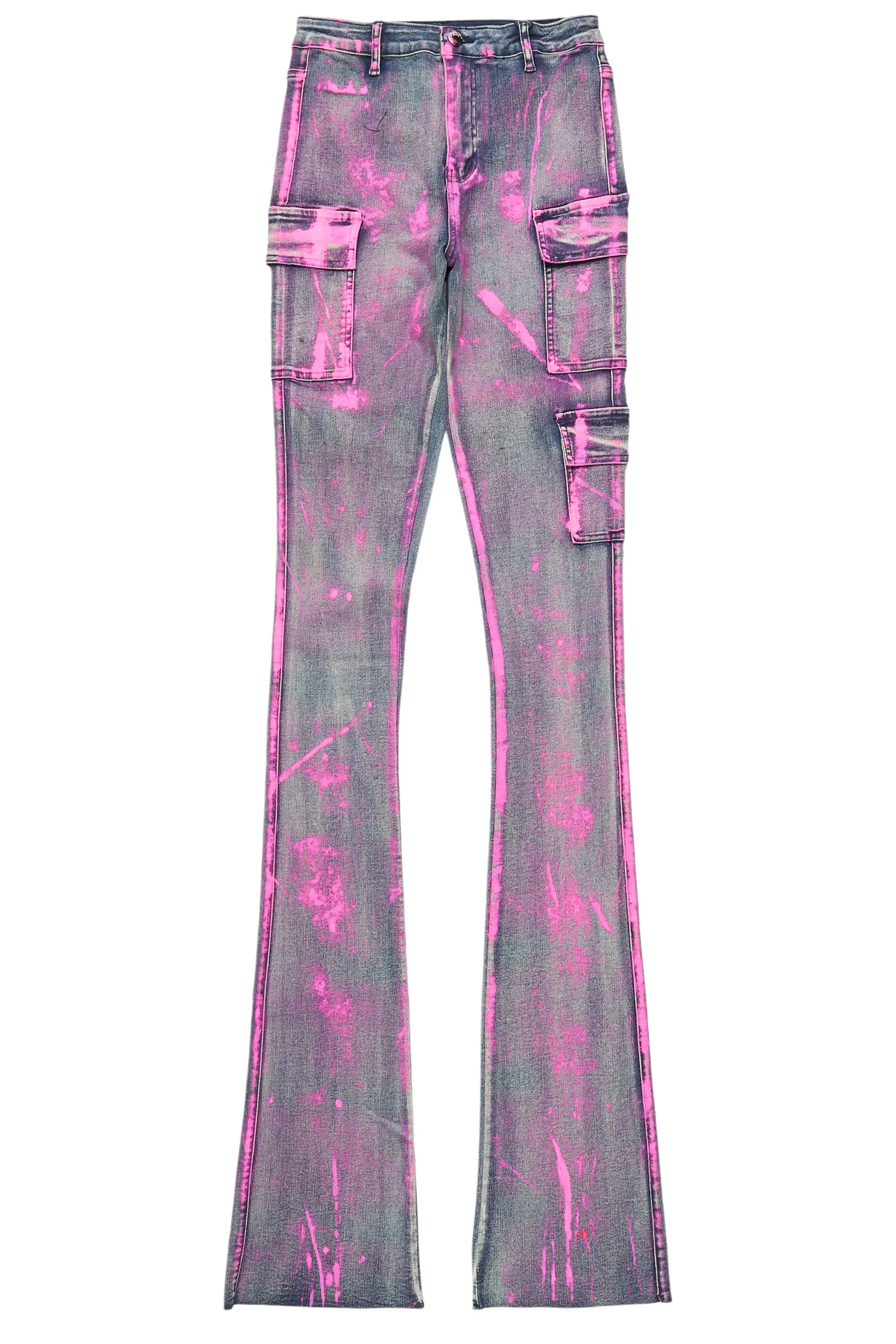Deaisha Tinted Dark Wash Painted Super Stacked Jean