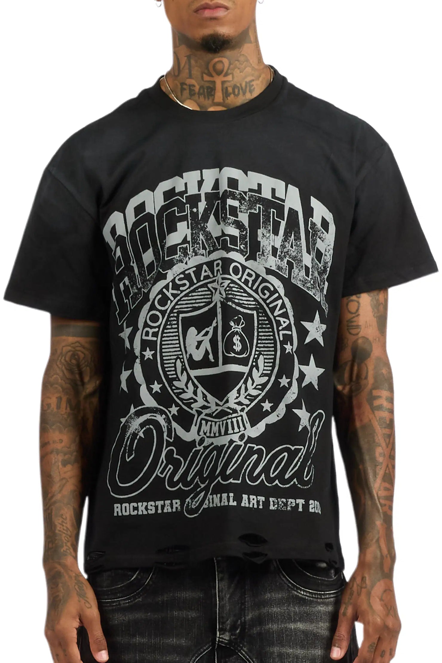 Dekar Black Oversized Graphic T-Shirt