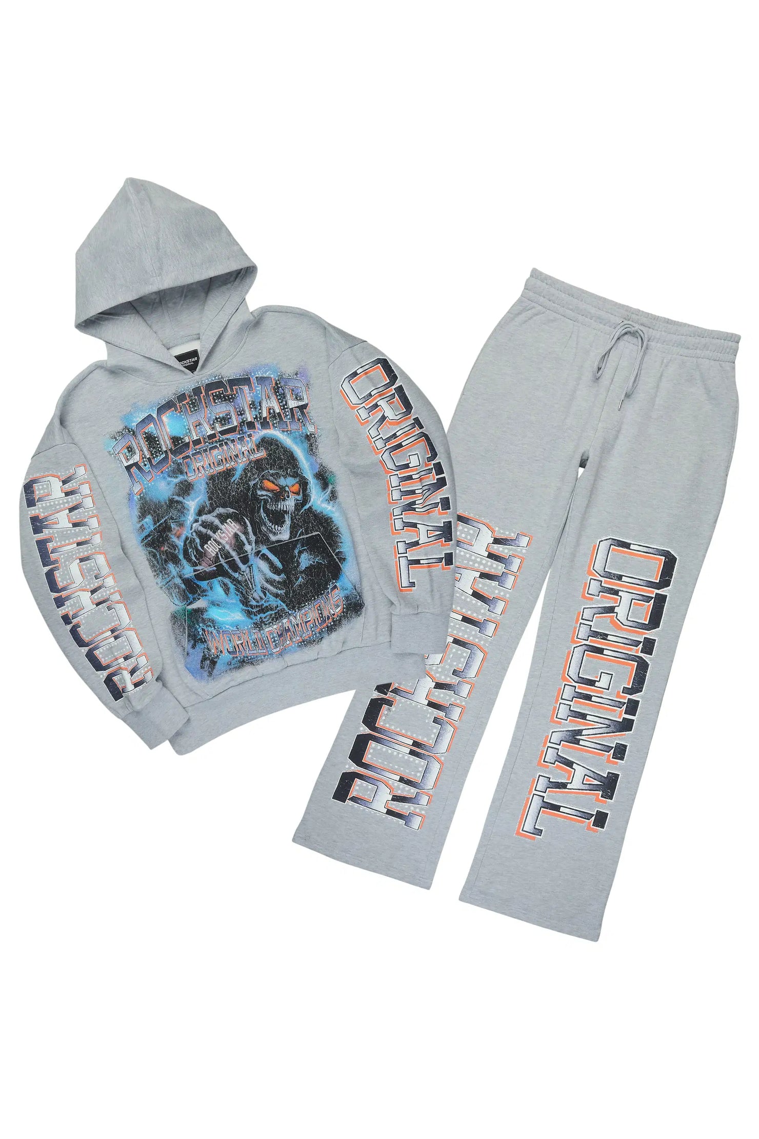 Kross Heather Grey Hoodie/Baggy Pant Track Set