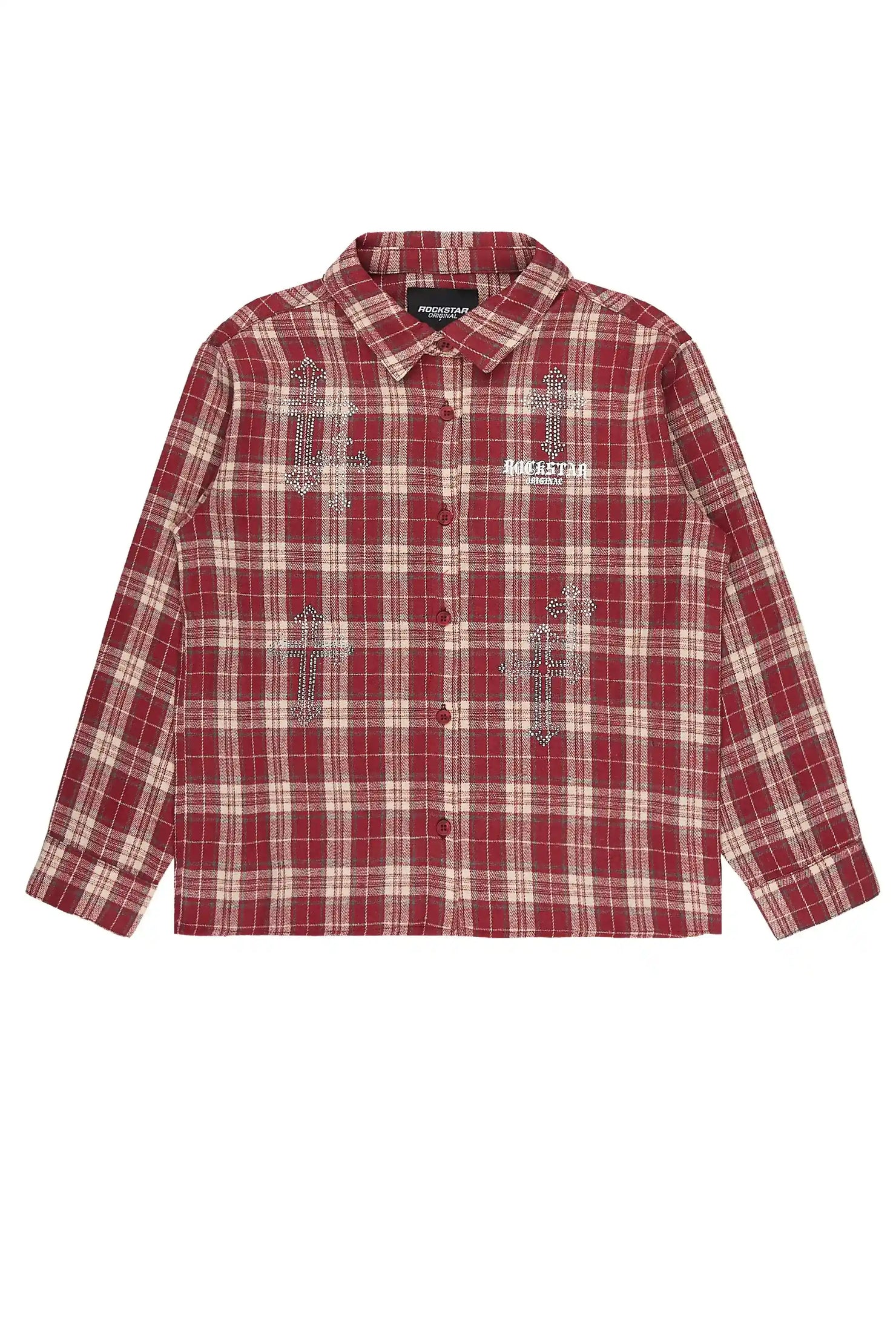 Boys Poldi Red Rhinestone Flannel Shirt