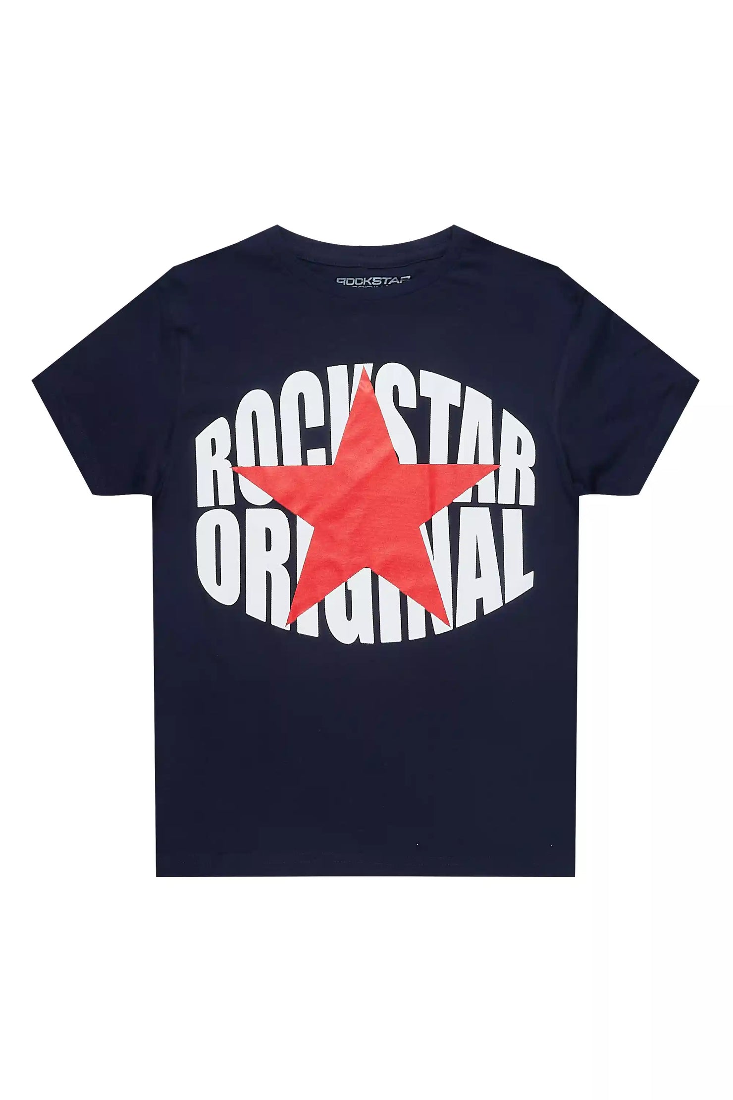 Boys Ezra 2.0 Navy/Red Graphic T-Shirt