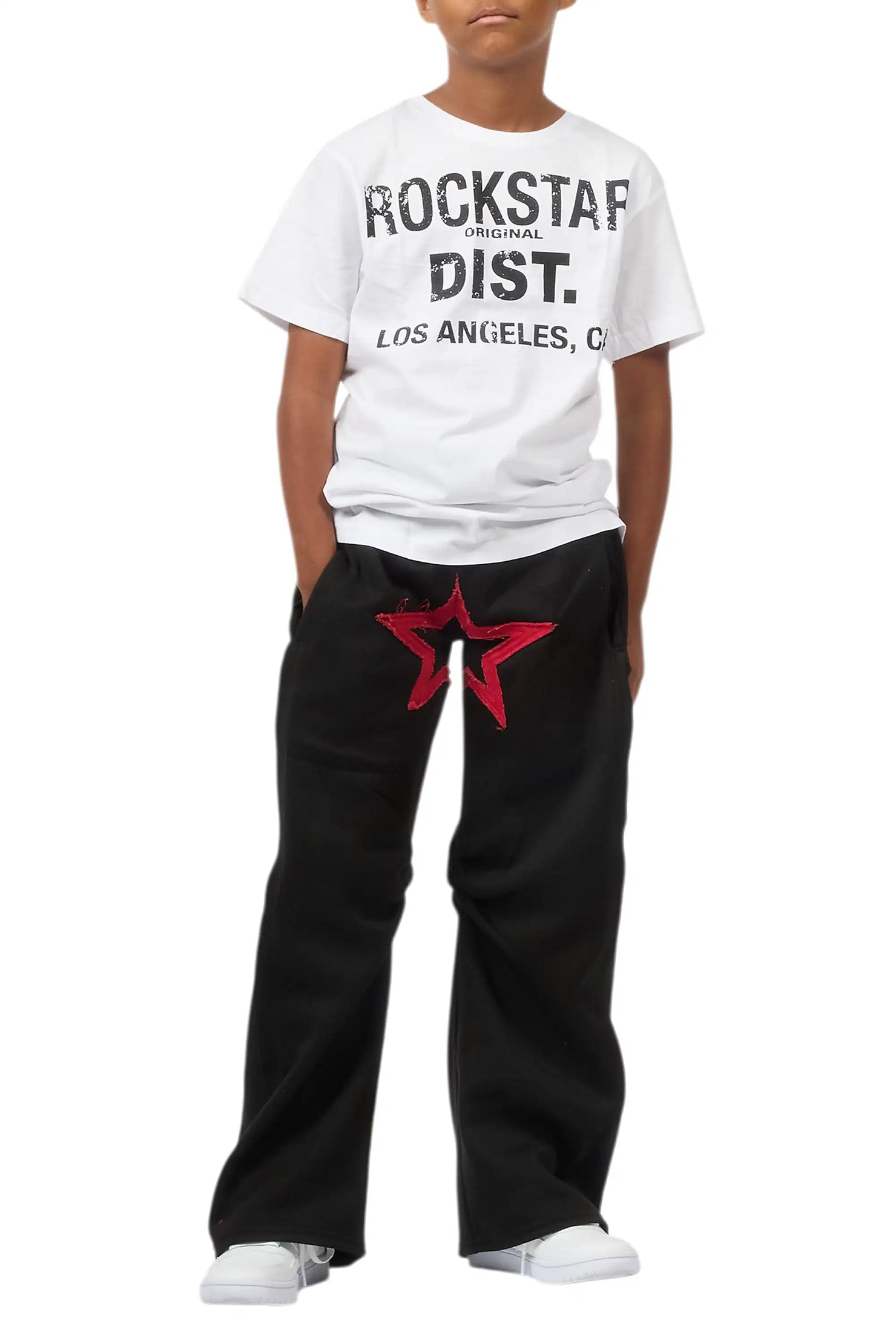 Boys Canaan Black Double Waisted Baggy Track Pant