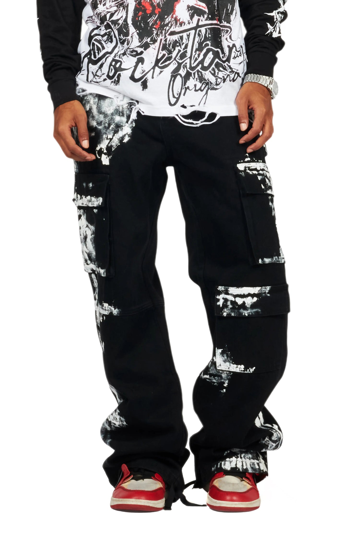 Baha Black Painter Baggy Cargo Jean