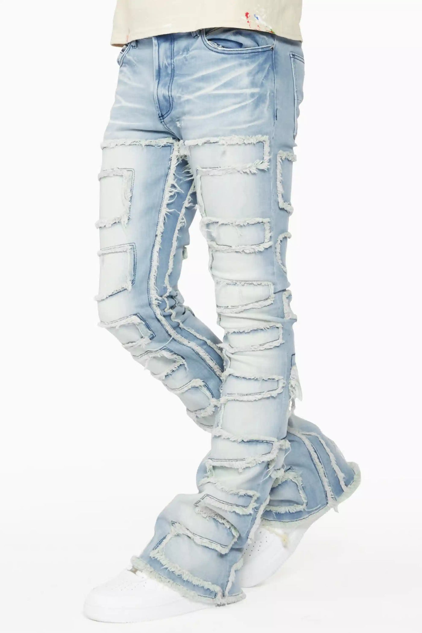 Shake Light Blue Stacked Flare Jean– Rockstar Original