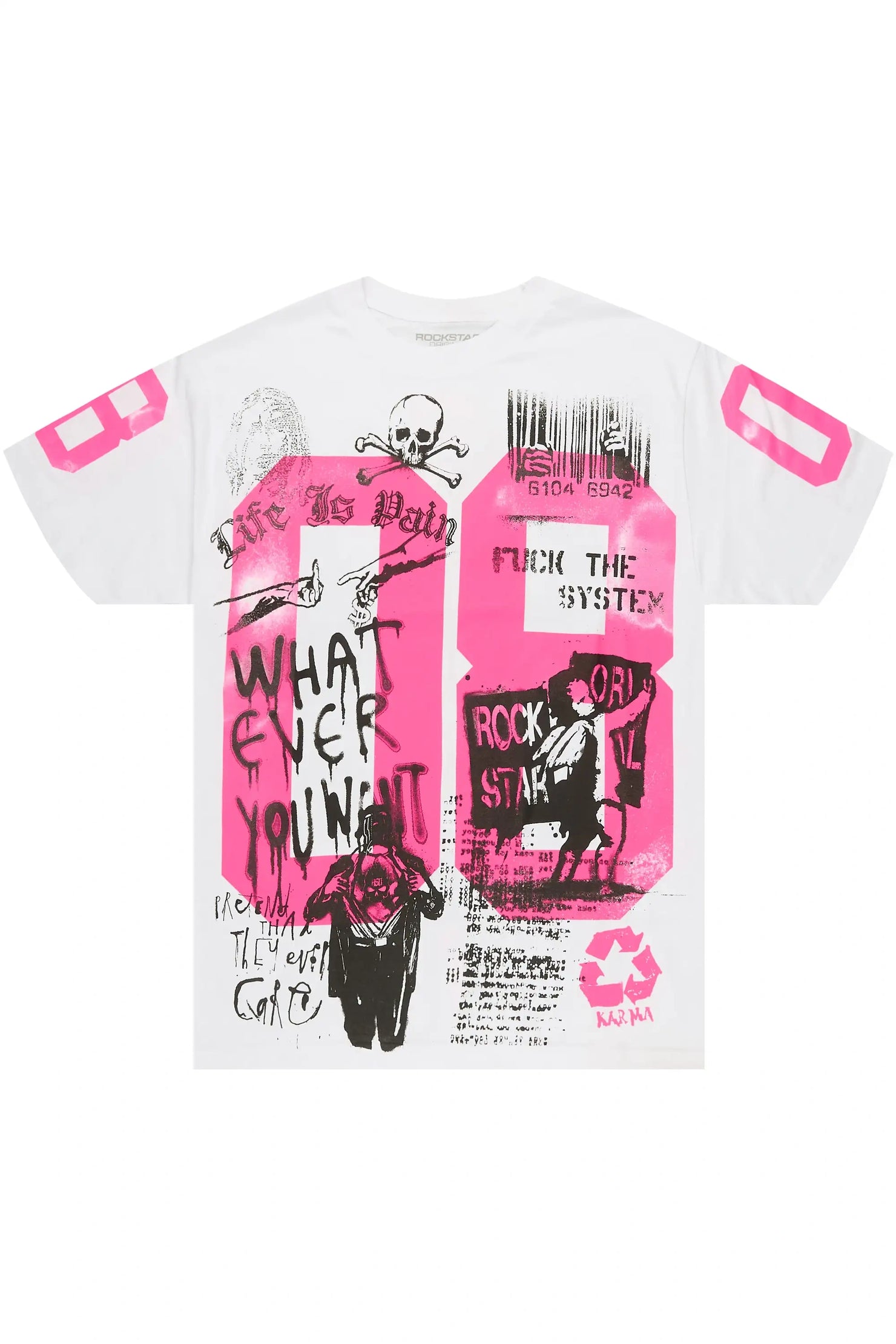 Kammile 3.0 White/Pink Oversized T-Shirt