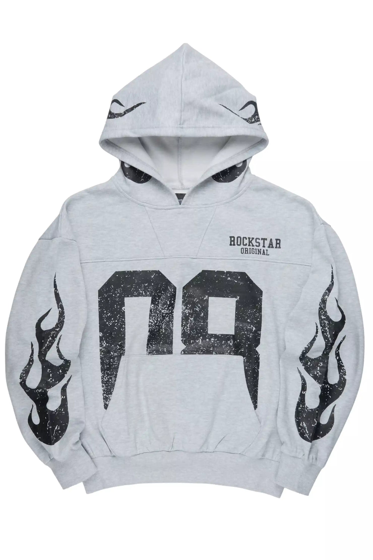 Aubin Heather Grey Boxy Crop Hoodie